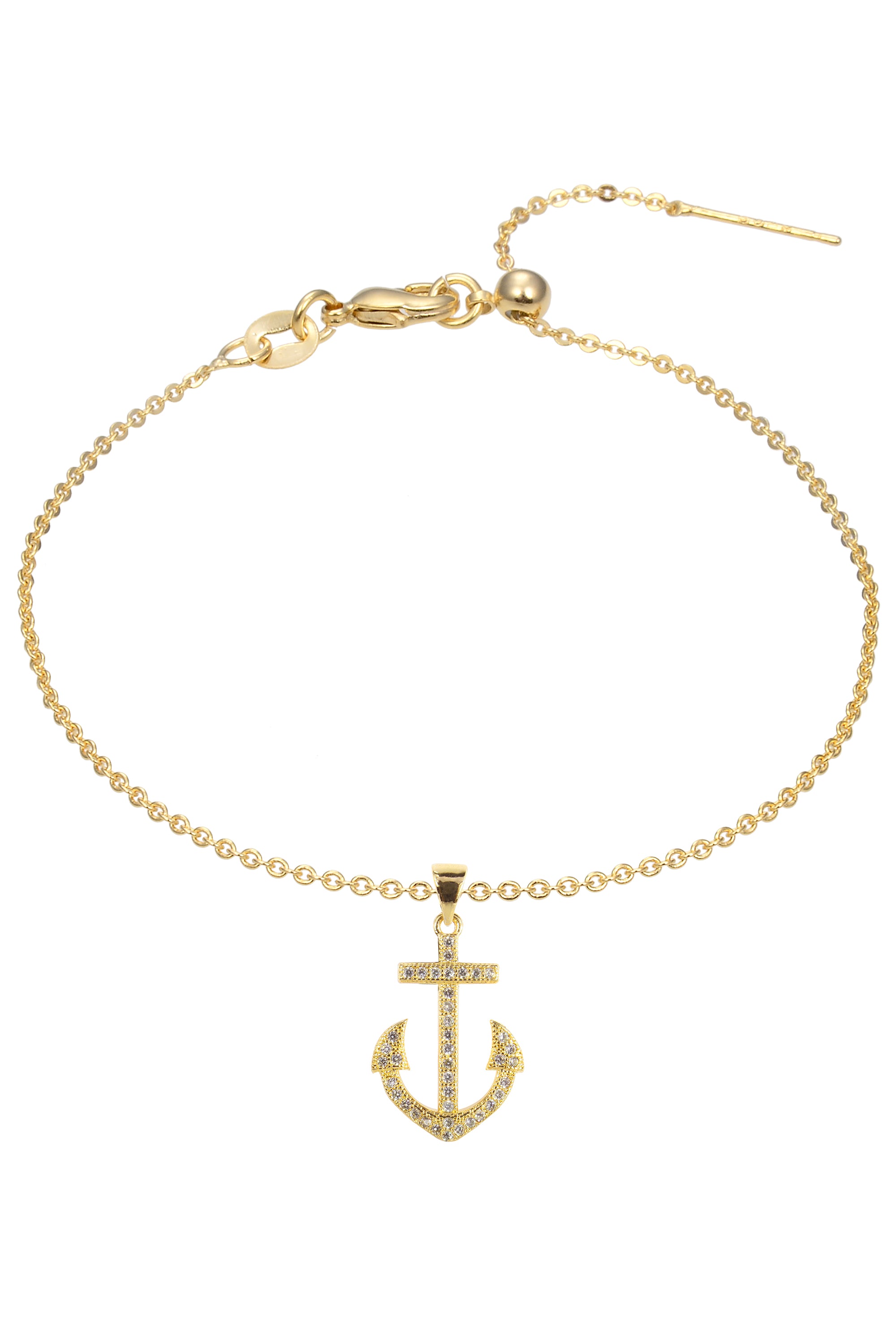 Anchor Zircon Pendant For Bracelet BP0570