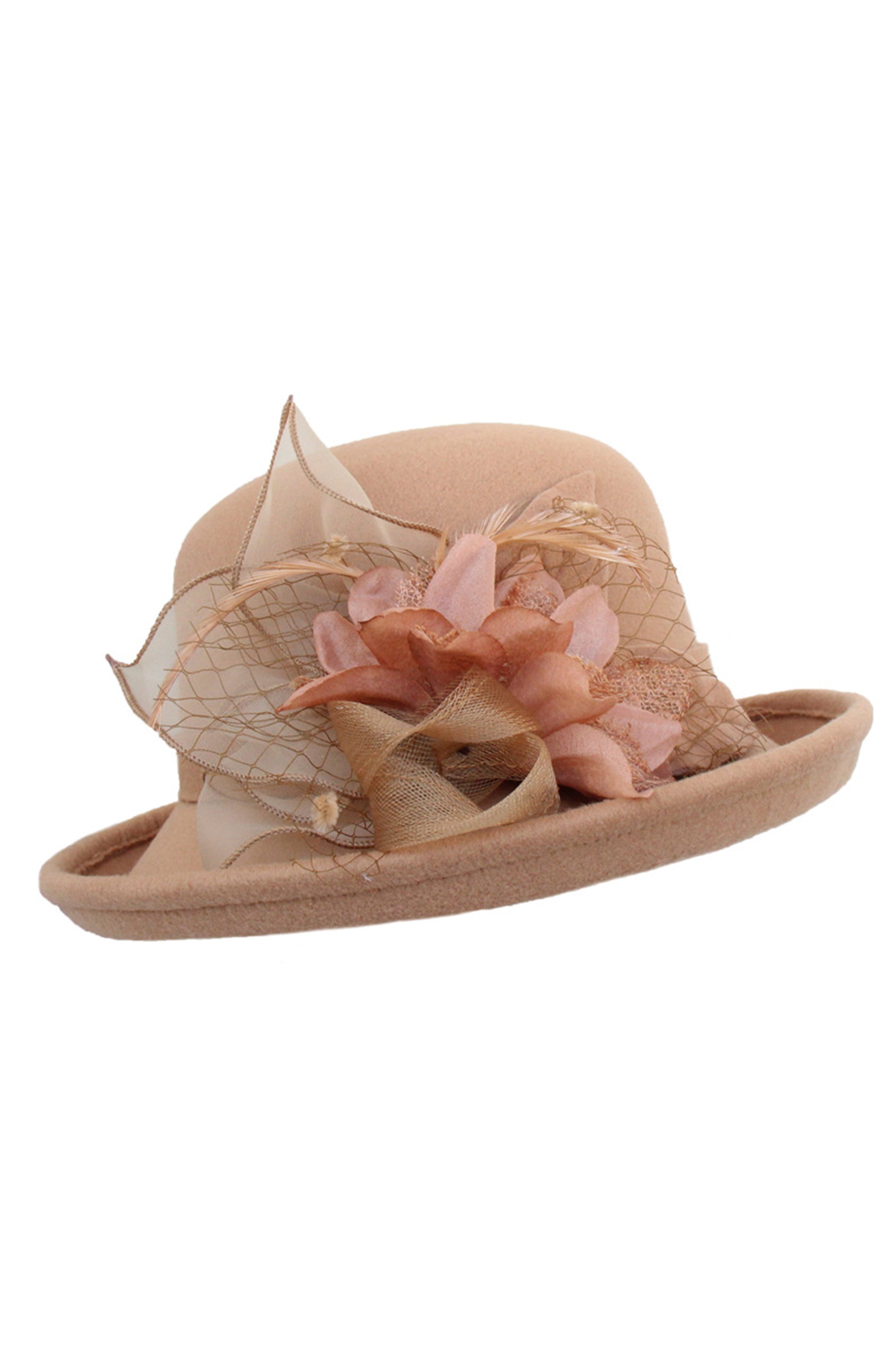 Feather Mesh Bowler Top Hat  C0081