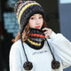 Pompom Knitted Beanie Scarf Set C0232