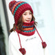 Pompom Knitted Beanie Scarf Set C0232