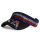 American Flag Rhinestone Visor Cap C0366