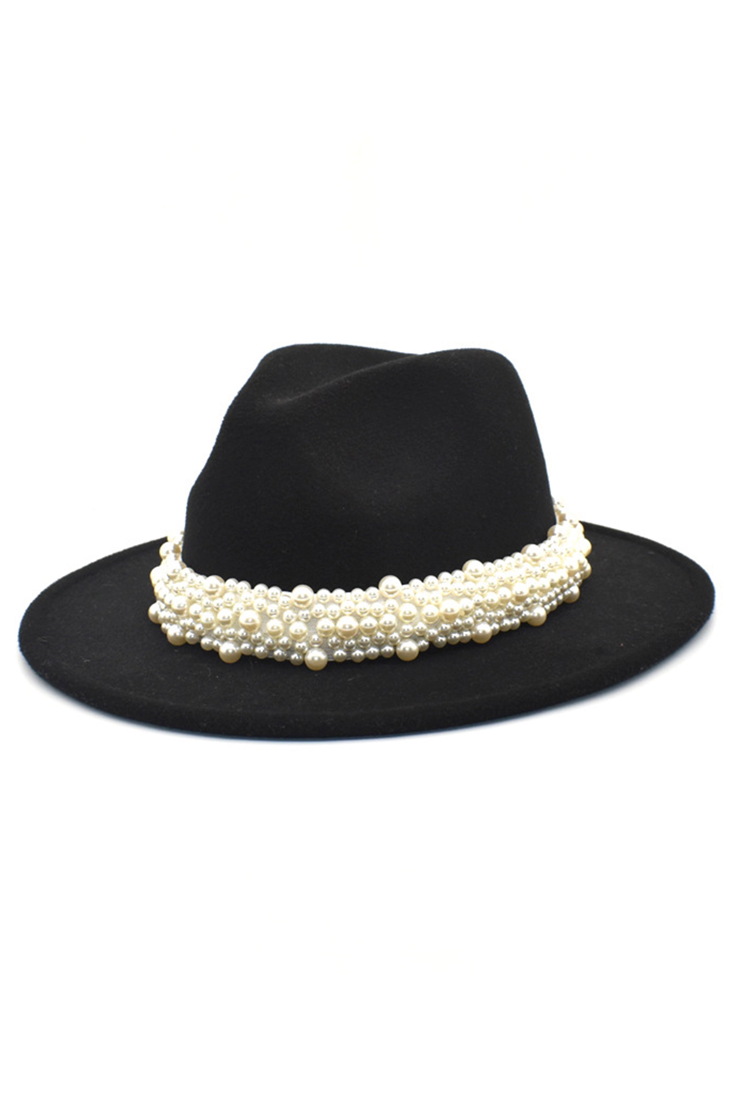 Pearl Wide Brim Fedora Hat C0470