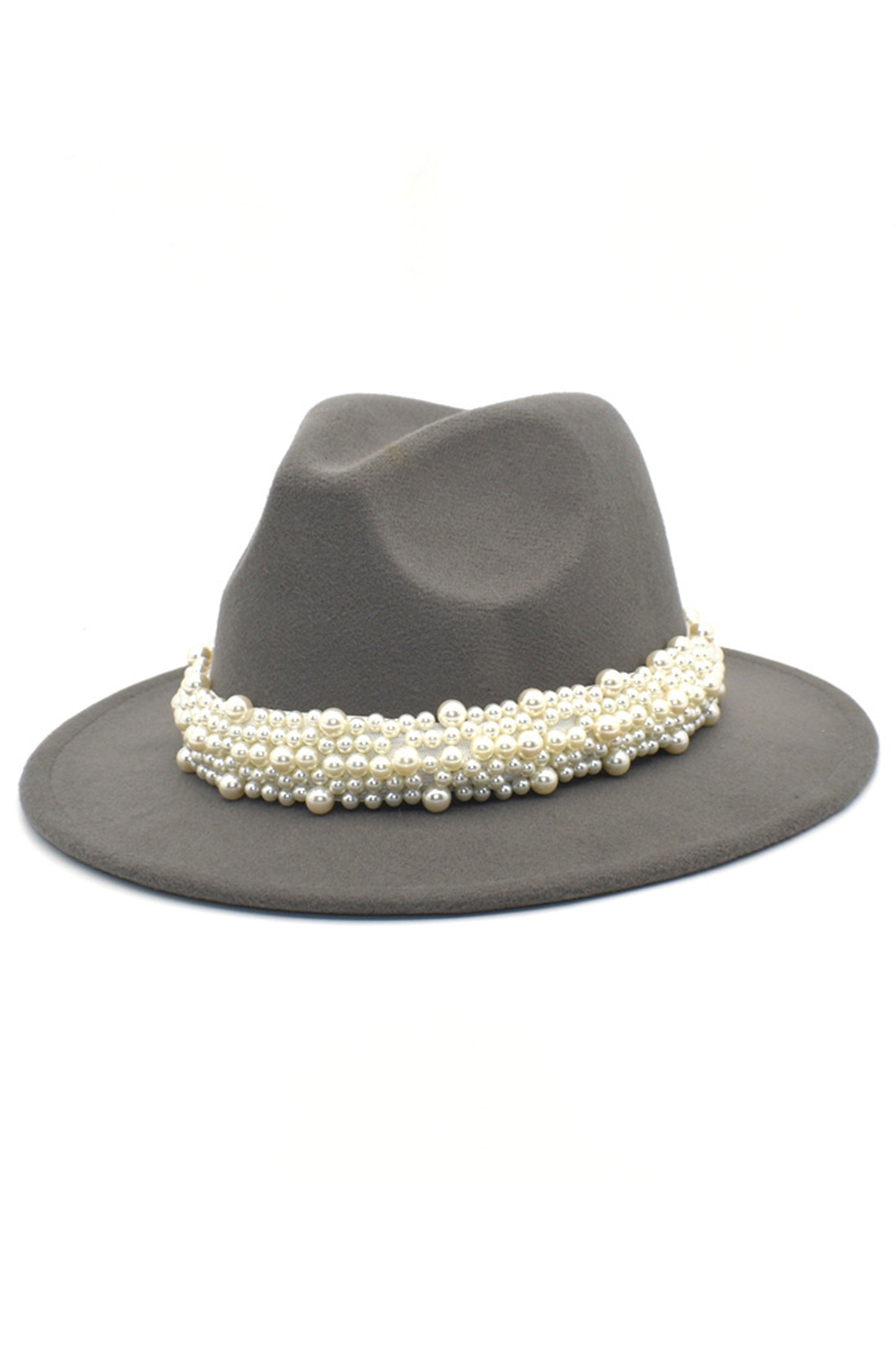 Pearl Wide Brim Fedora Hat C0470