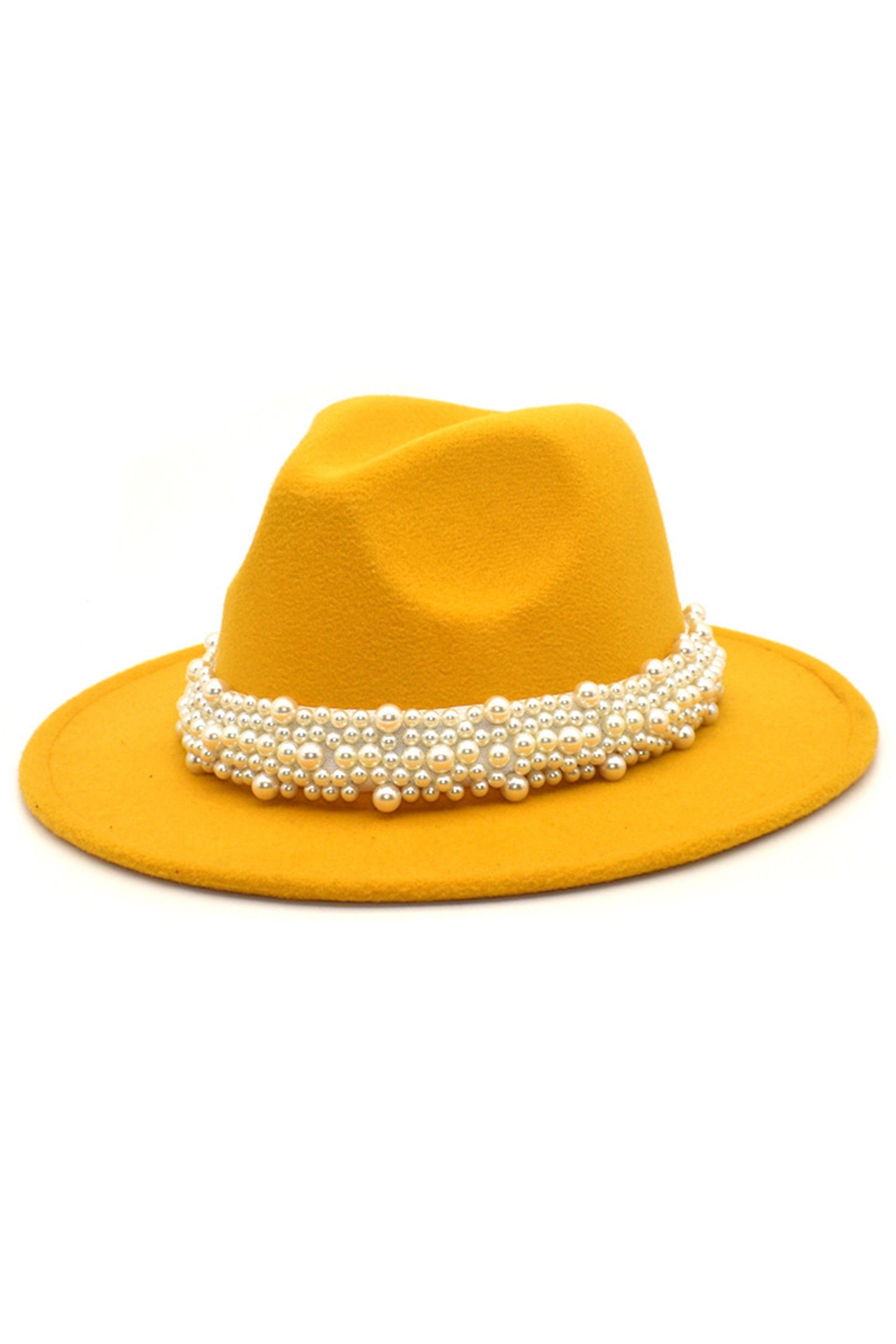 Pearl Wide Brim Fedora Hat C0470