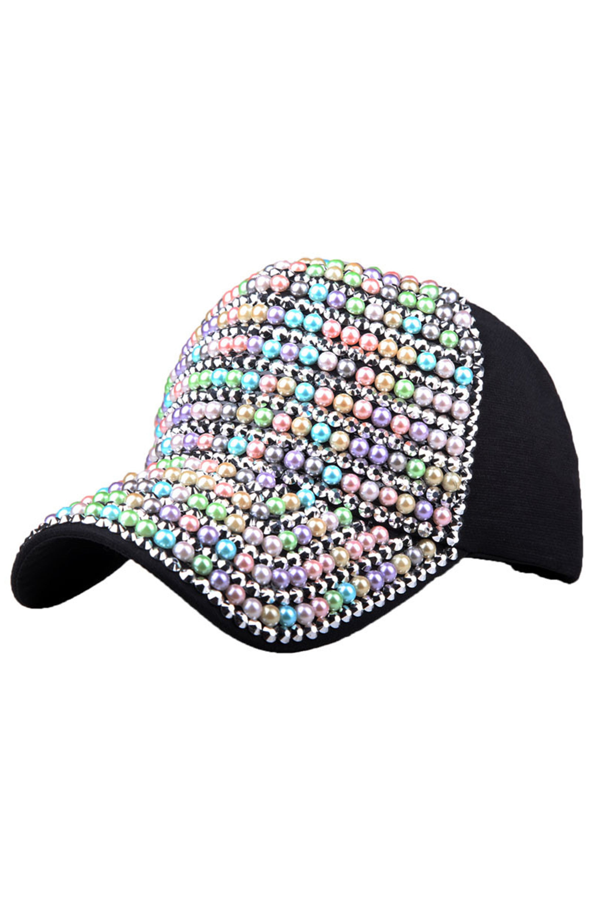 Pearl Rhinestone Cap C0506