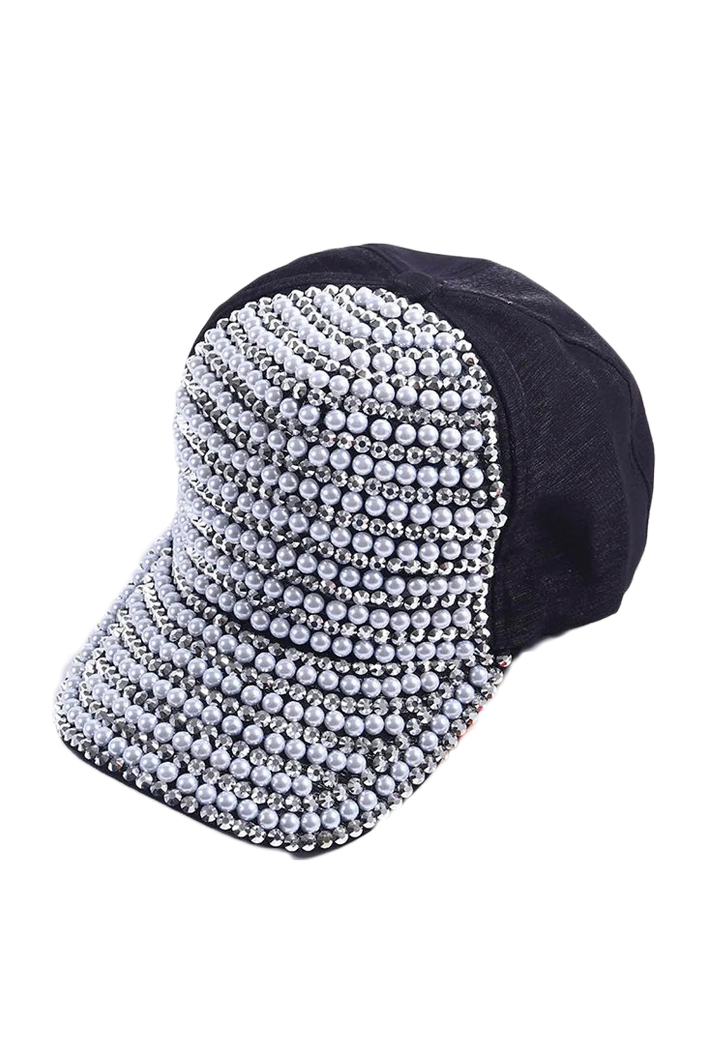 Pearl Rhinestone Cap C0506