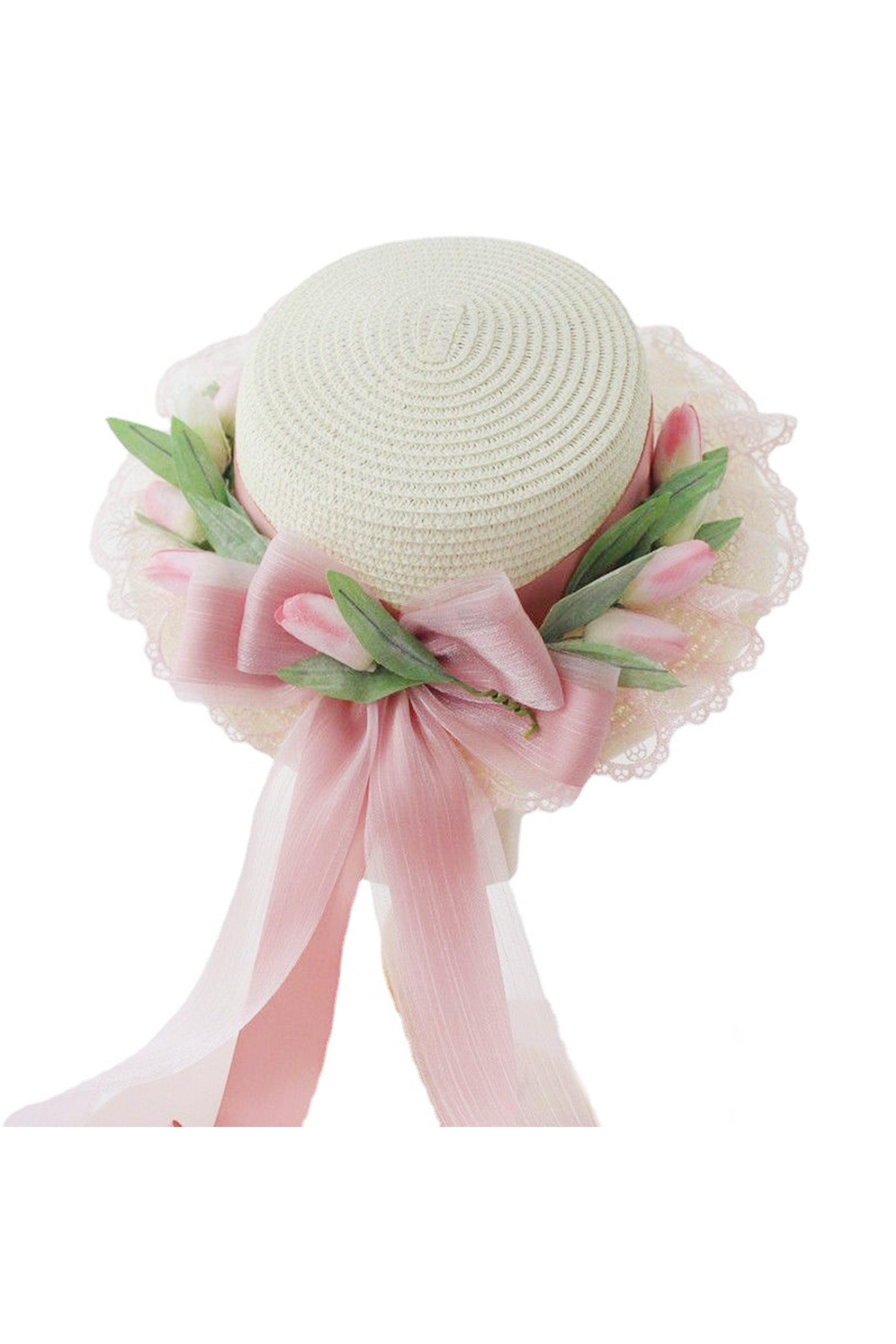 Tulip Straw Fedora Hat C0634