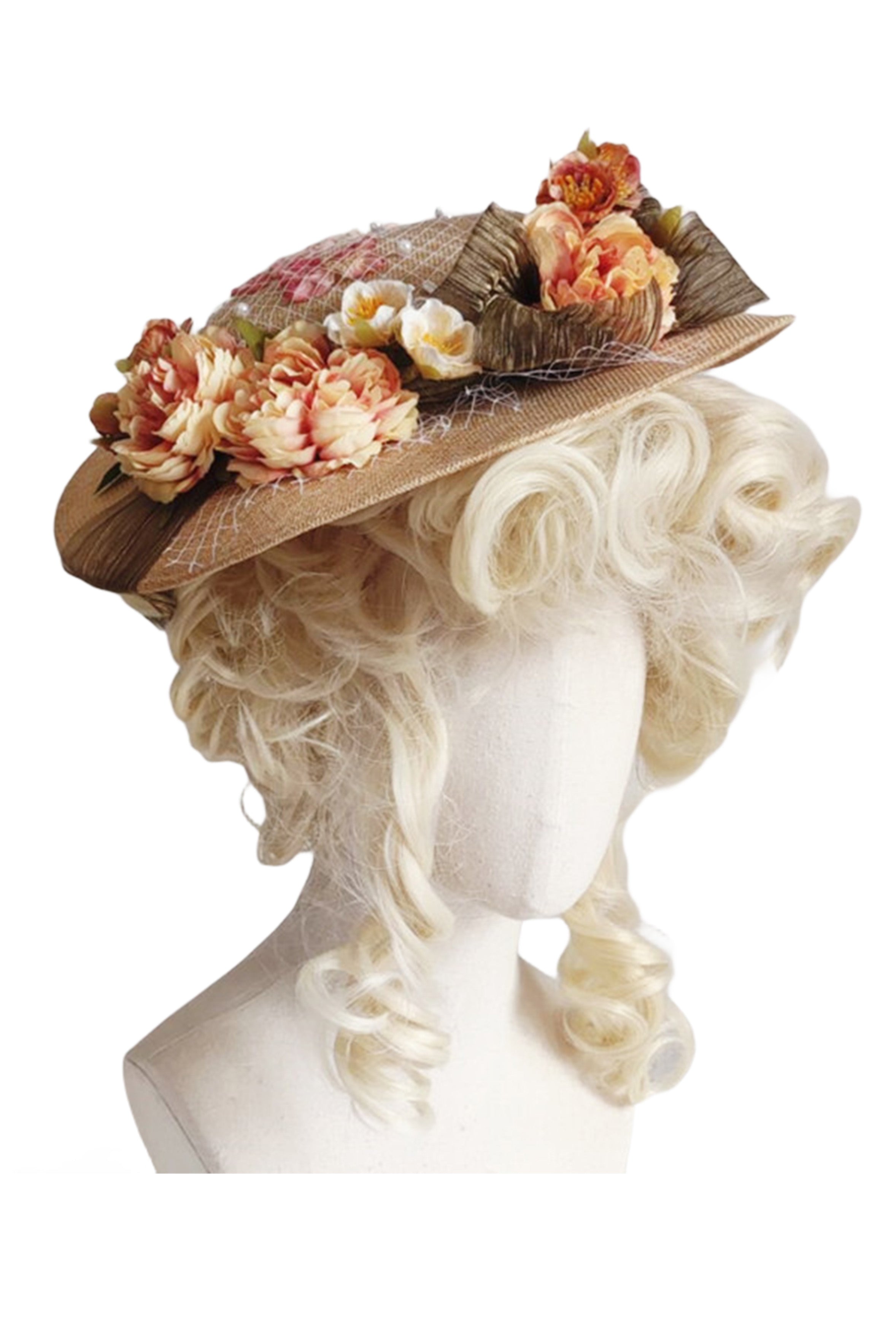 French Style Flower Flat Top Hat C0769