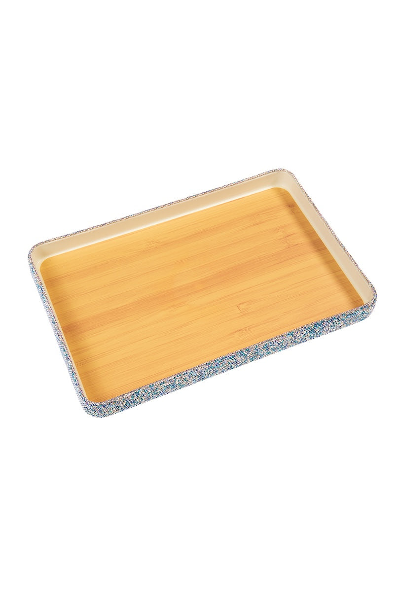 Rectangular Ceramic Rhinestone Tray ACR10022