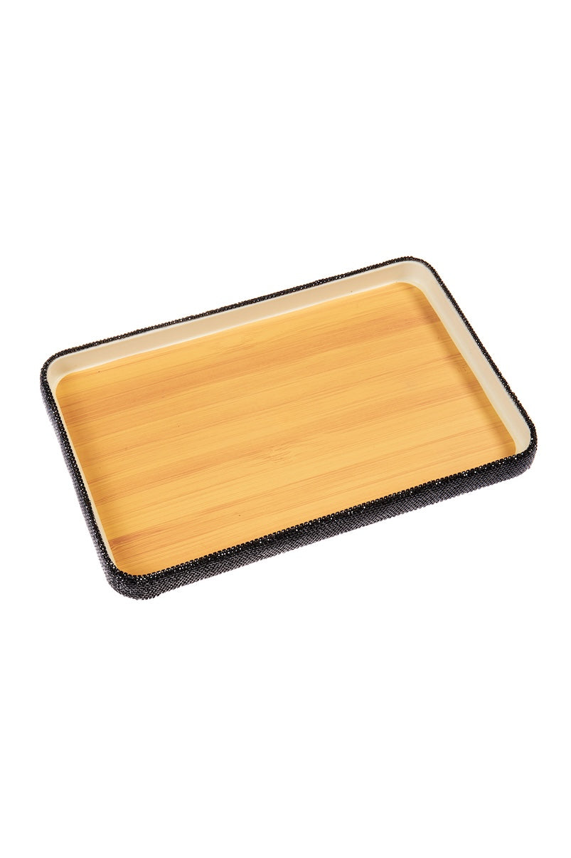 Rectangular Ceramic Rhinestone Tray ACR10028