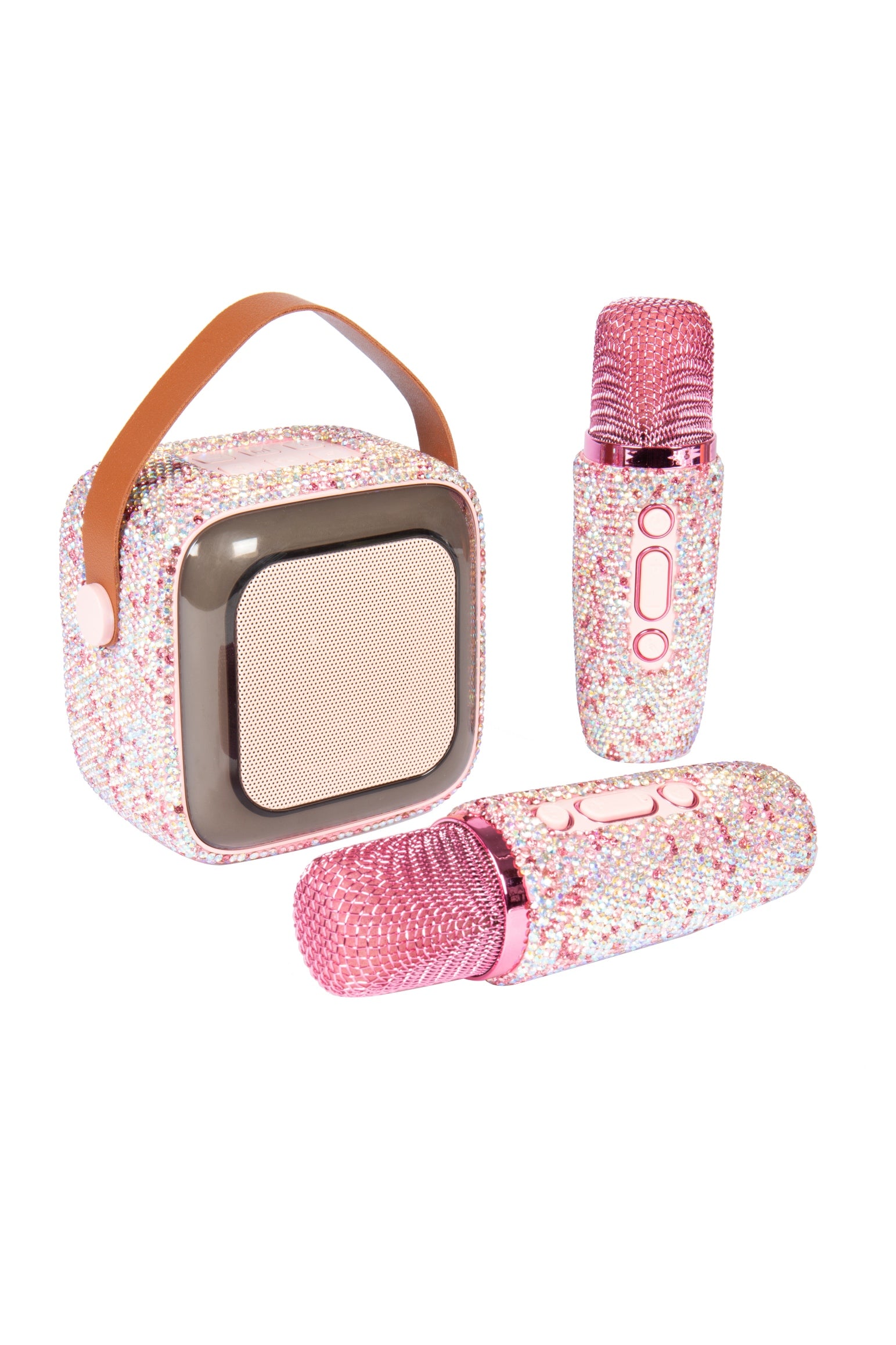 Ceramic Rhinestone Portable Speaker Microphone Set CR0061