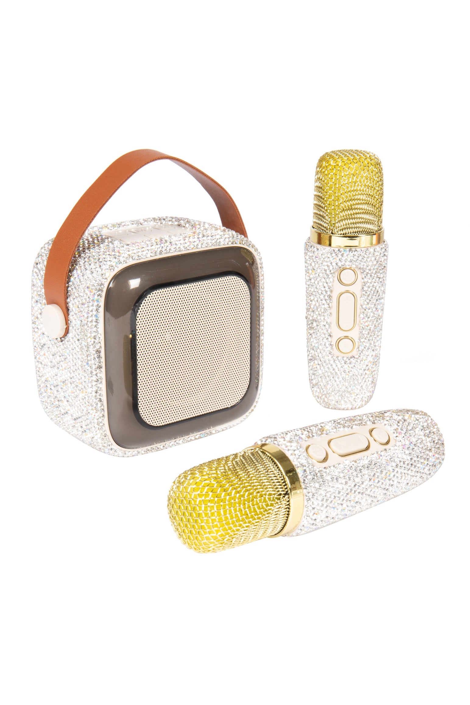 Ceramic Rhinestone Portable Speaker Microphone Set CR0061