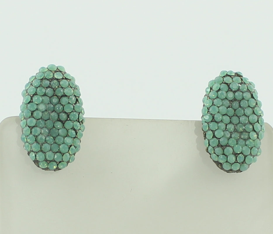 Crystal Accent Oval Stud Earrings E1844