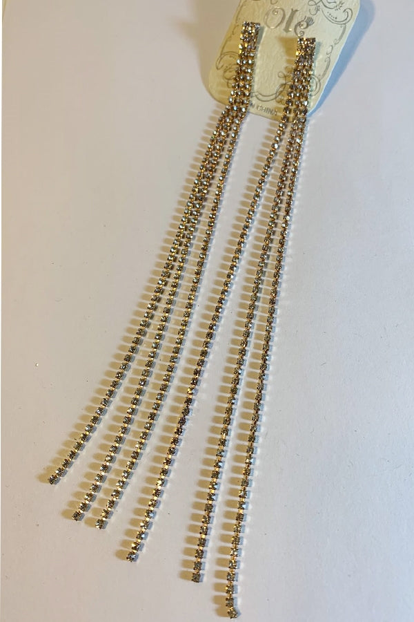 Long Tassel Crystal Earrings E2009