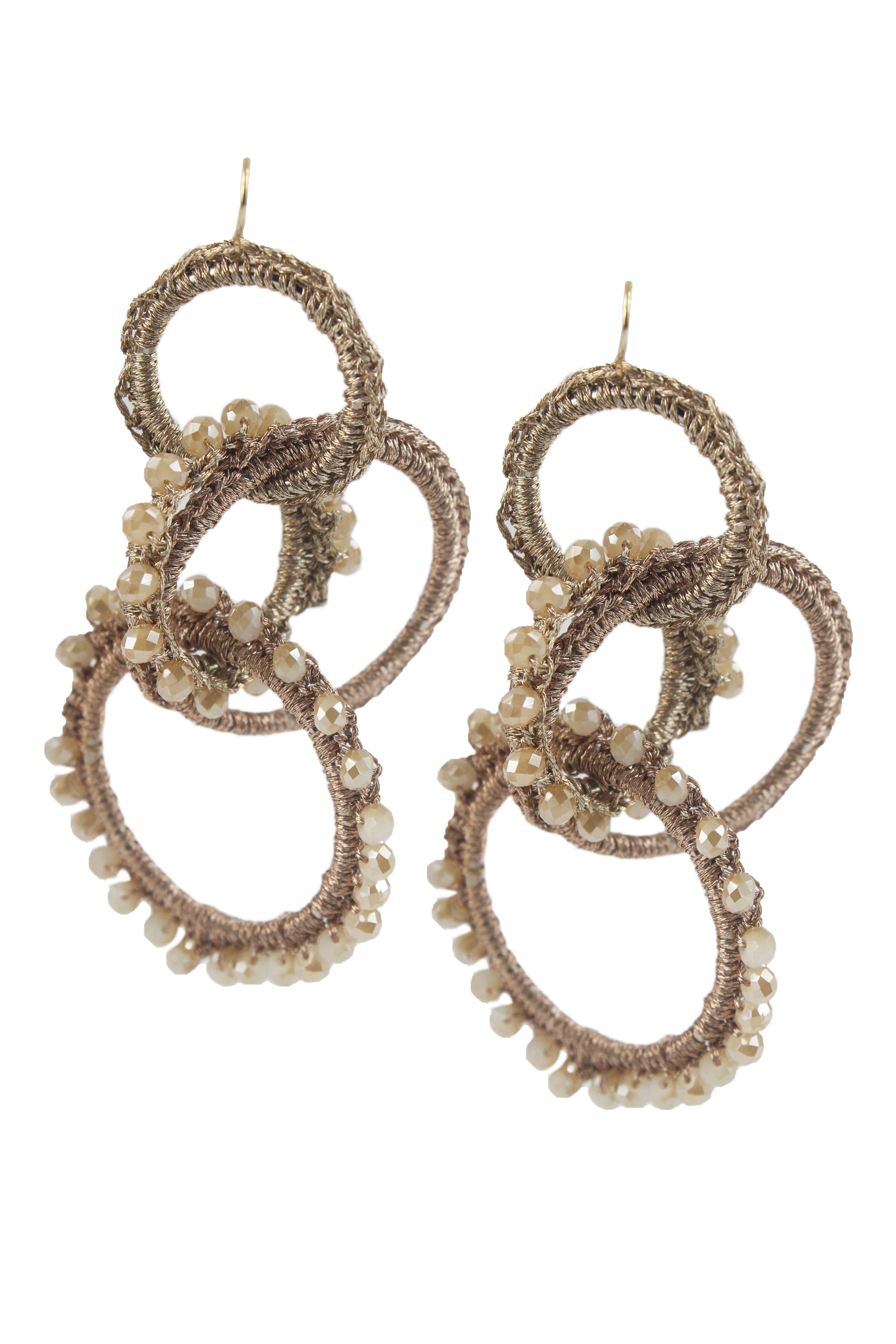 Pendientes de cristal con forma de círculos vibrantes de estilo bohemio E2066