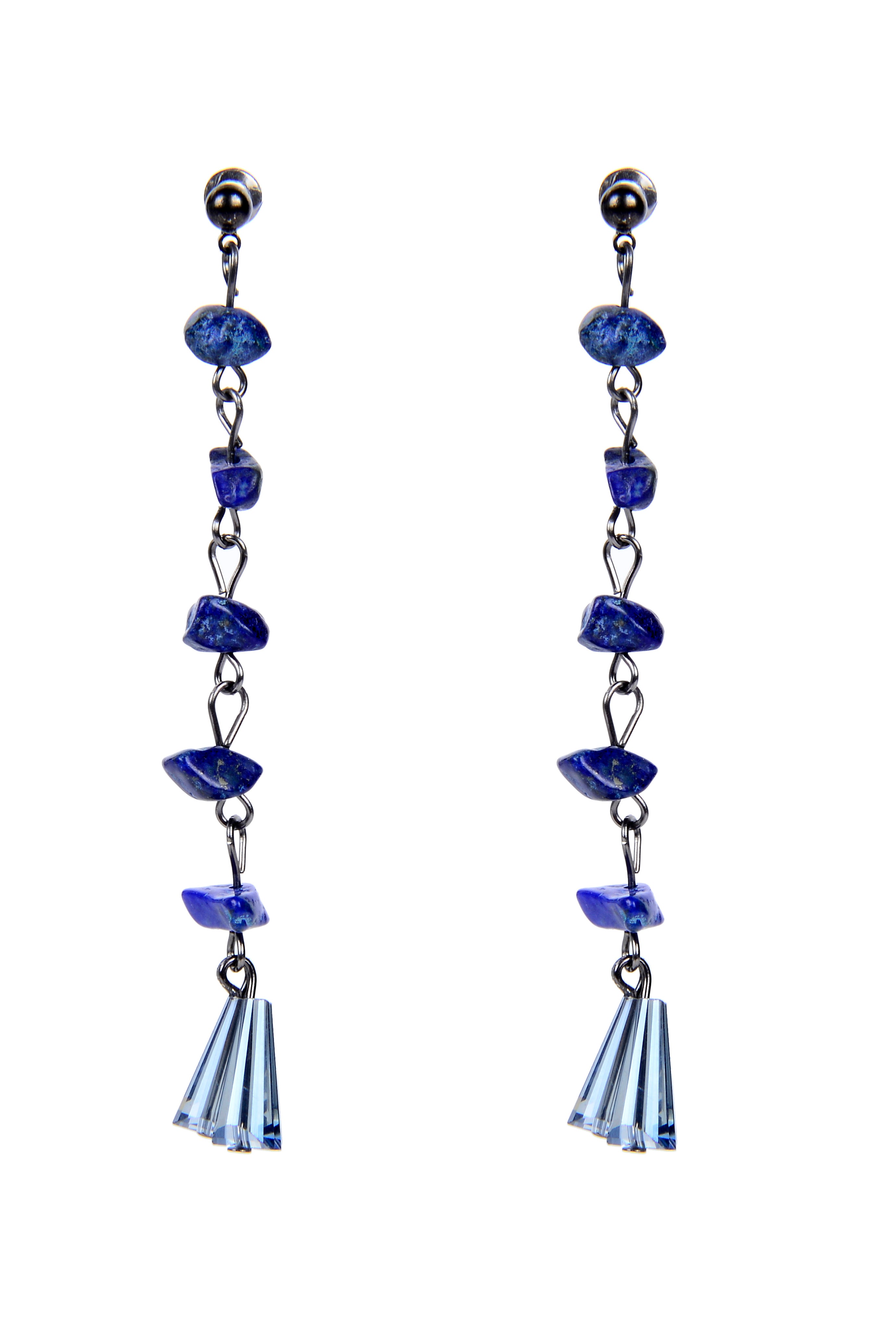 Pendientes largos colgantes de piedra de grava para mujer de moda E2099