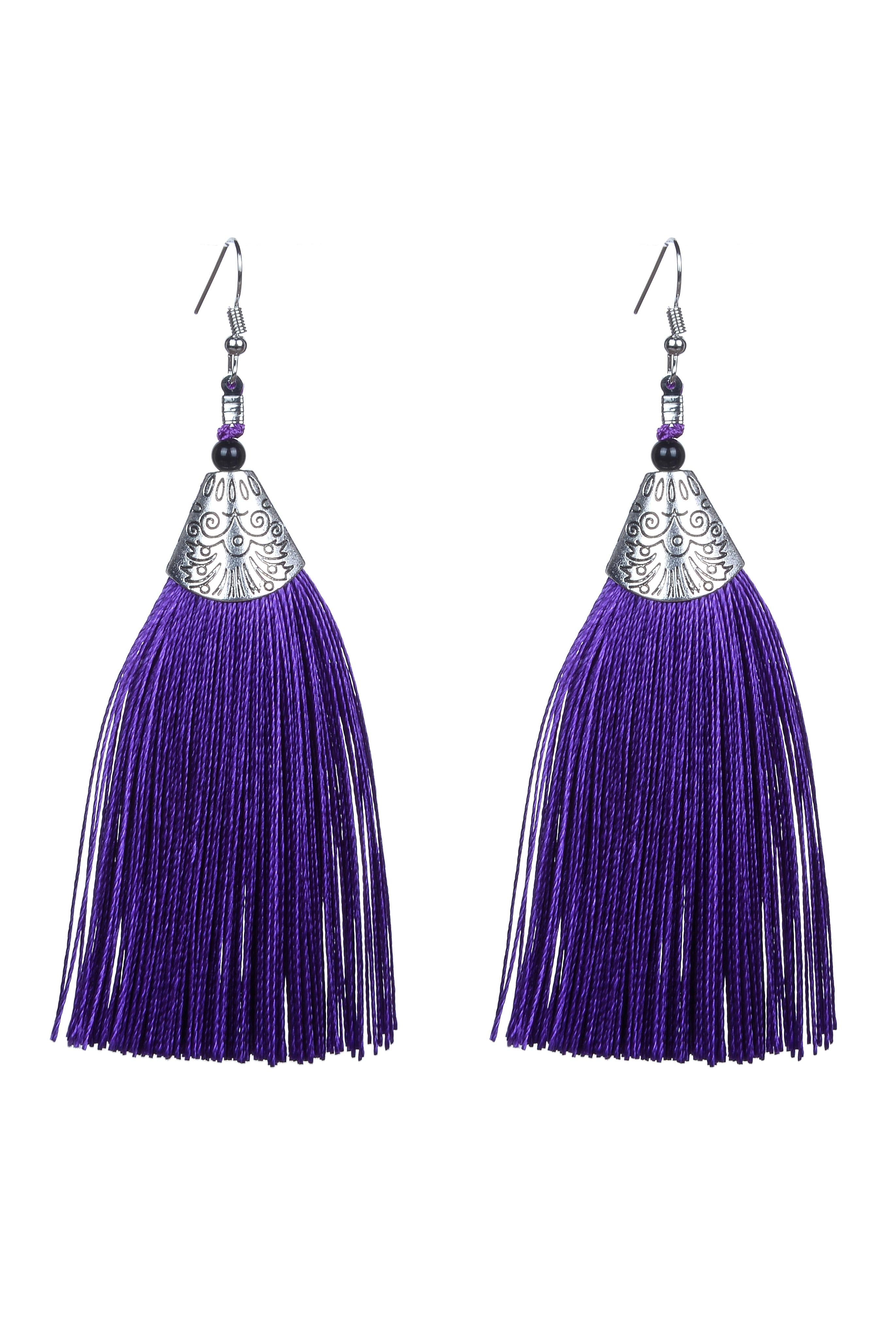 Fashion Bohemian Women Silk Tassel Drop Earrings E2121