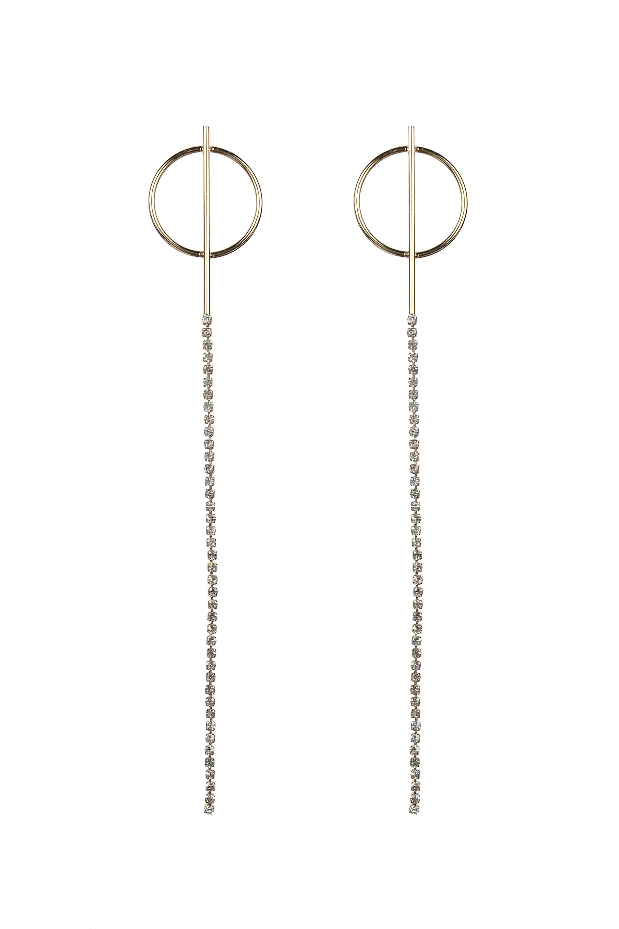 Pendientes de cadena circular con diamantes de imitación E2134