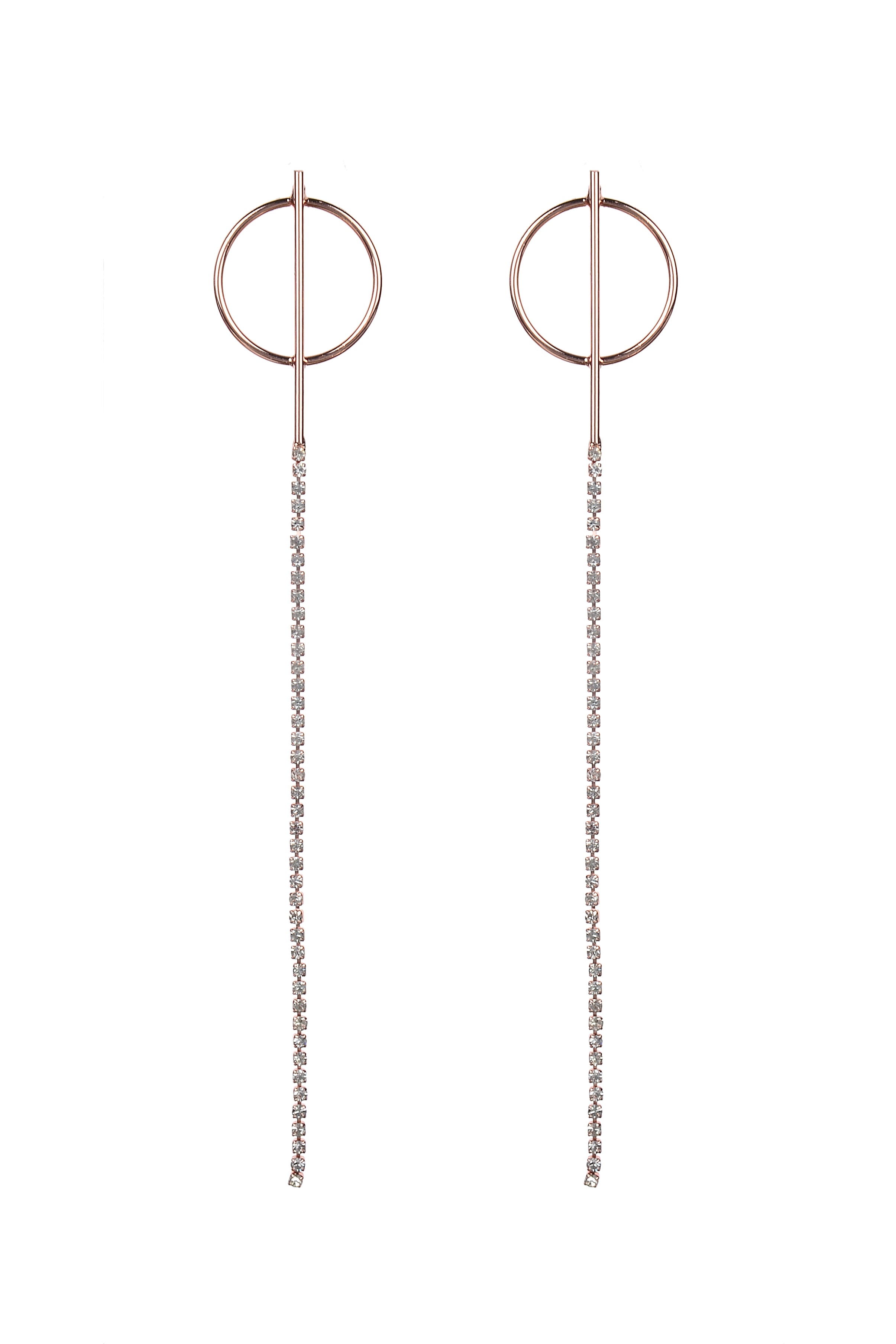 Pendientes de cadena circular con diamantes de imitación E2134