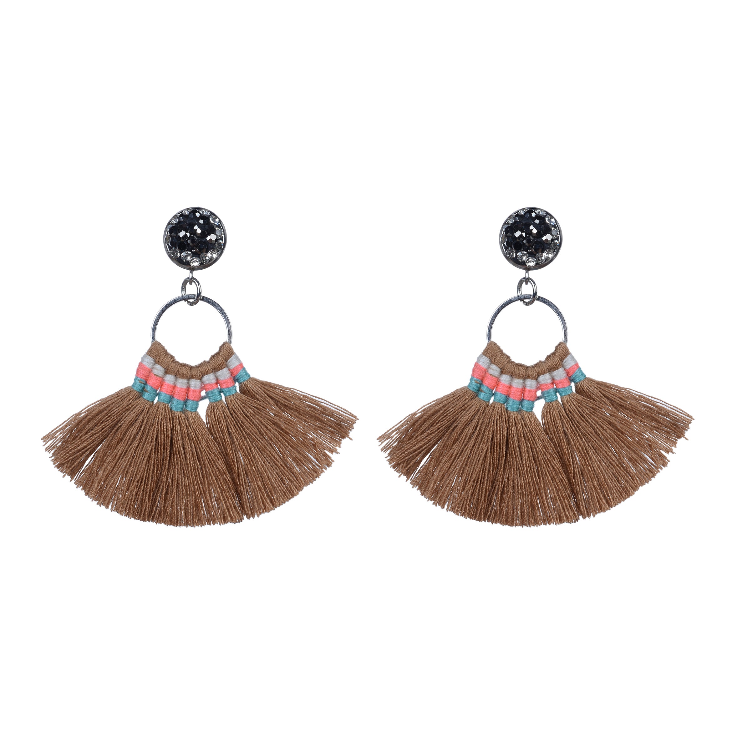 Fan Shaped Tassel Earrings E2271 Ole