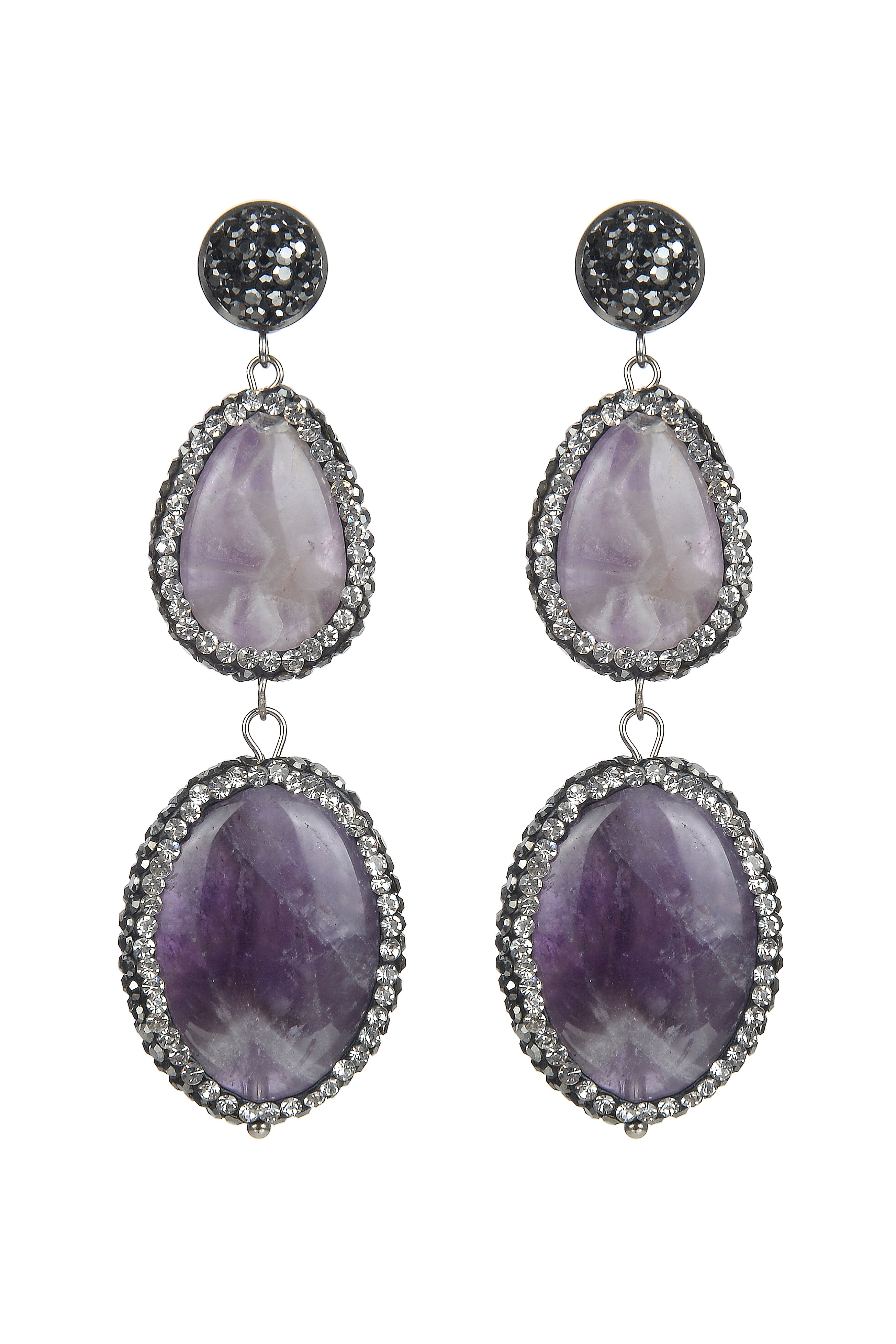 BoAmethyst Chain Earrings E2376