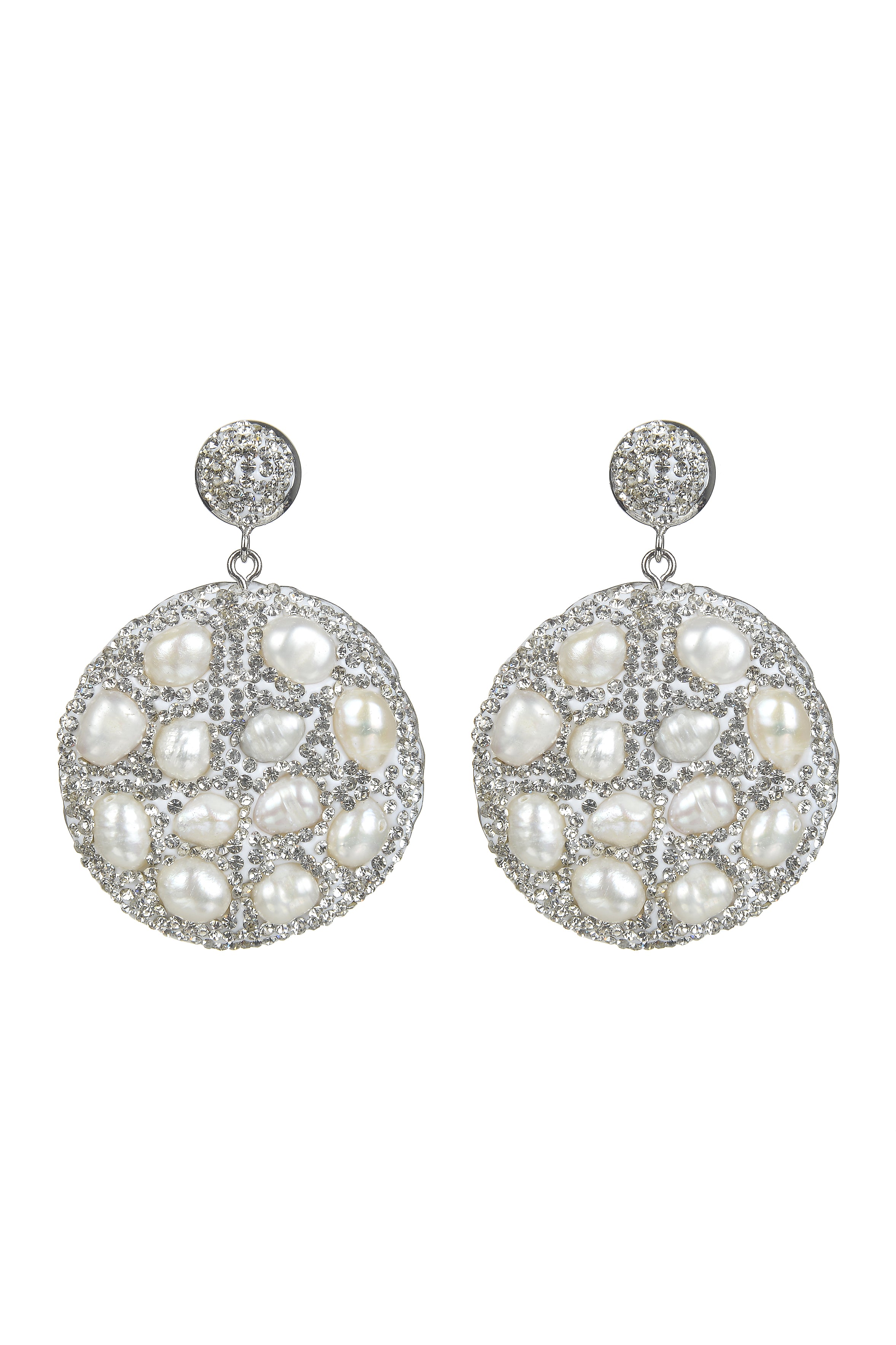 Rhinestone Pearl Drop Earrings E2480