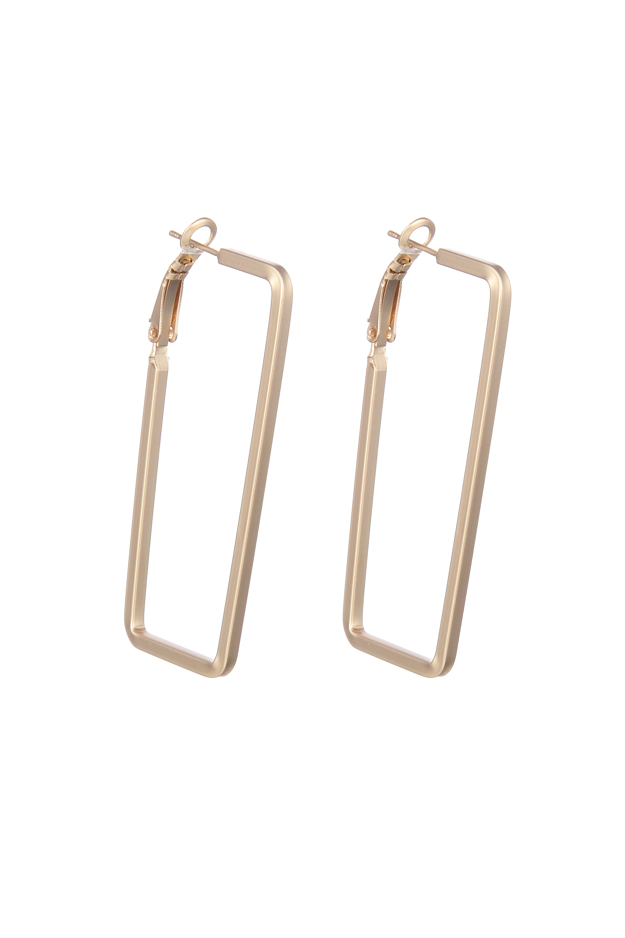 Rectangle Metal Hoop Earrings E2496