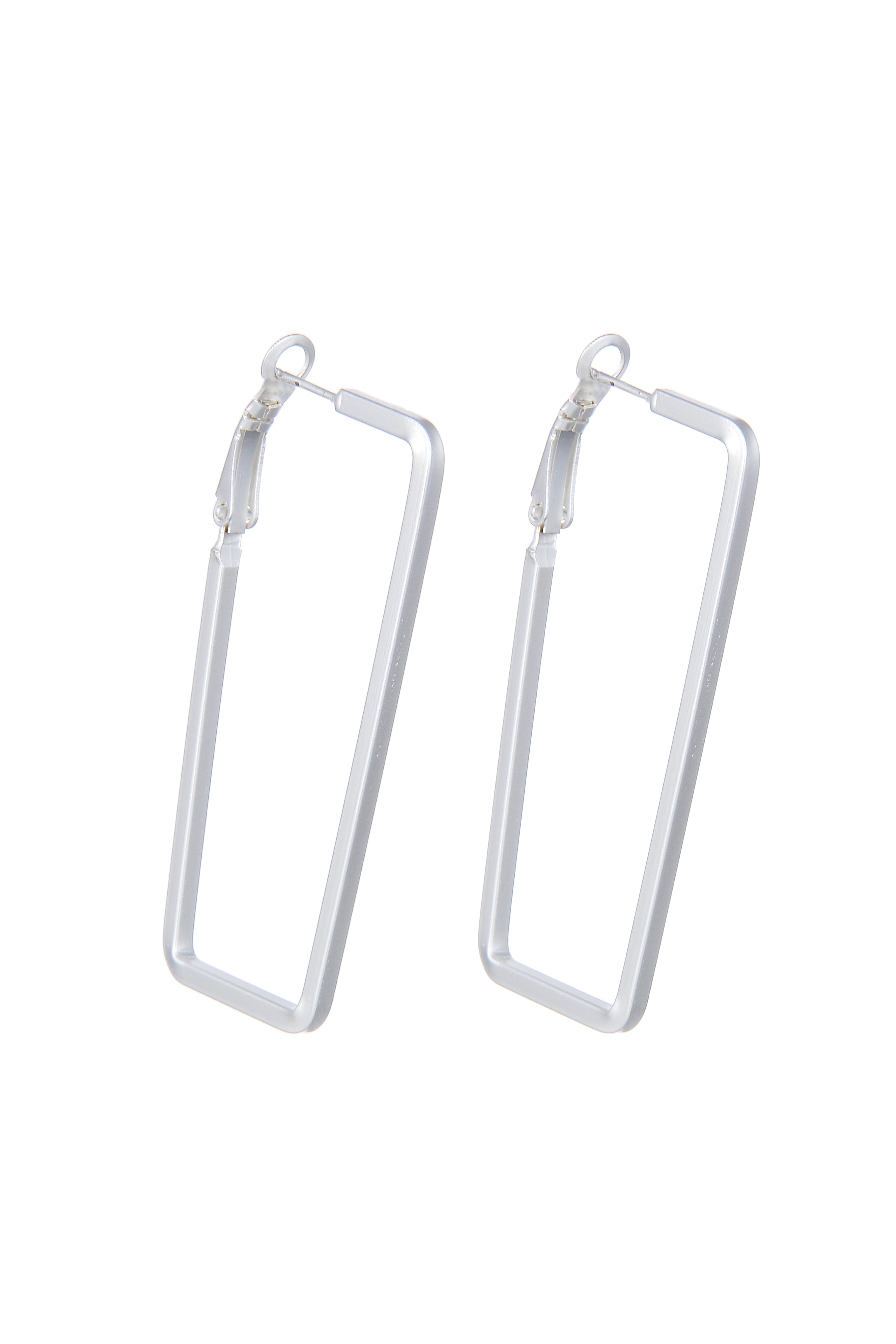 Rectangle Metal Hoop Earrings E2496