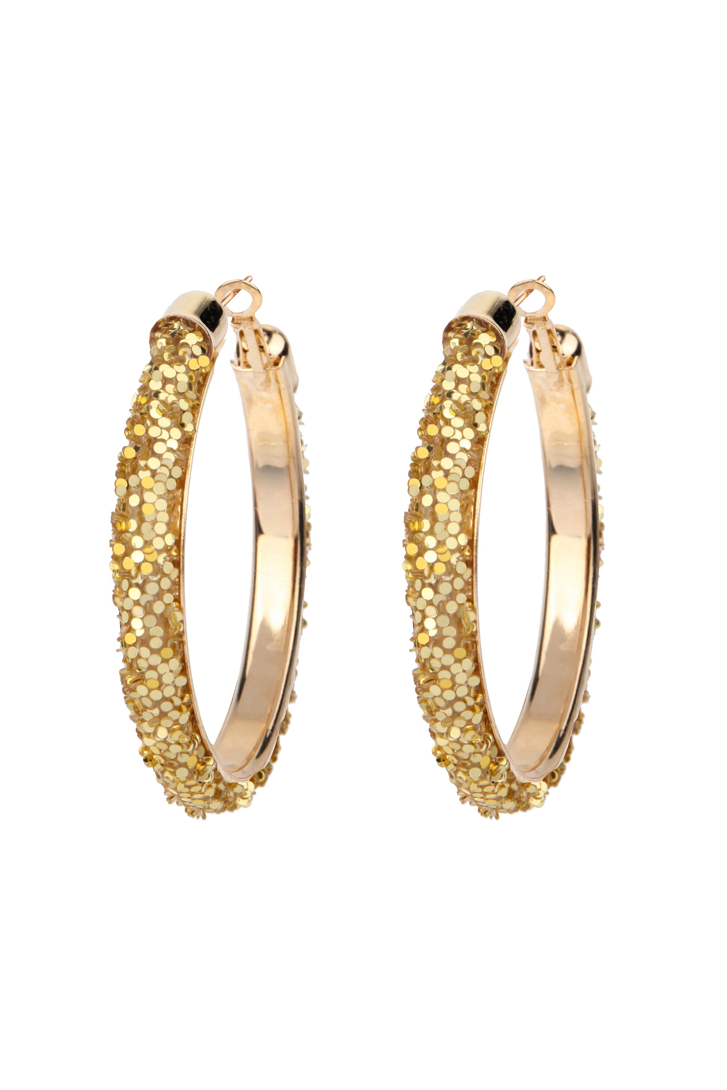 Pendientes de aro de metal con destellos grandes E2668-S