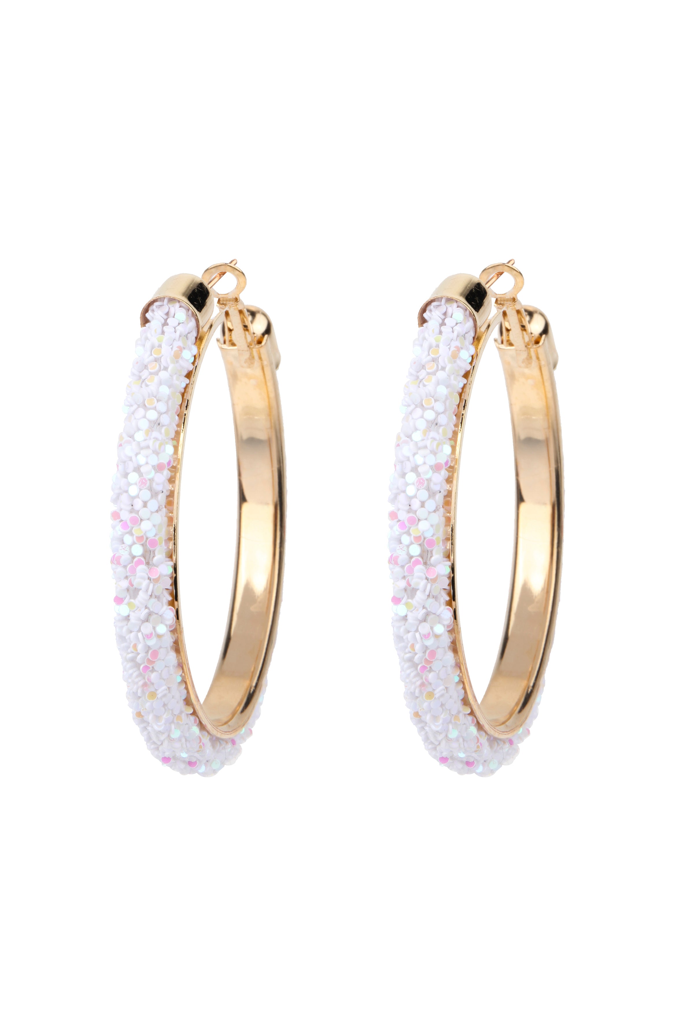 Pendientes de aro de metal con destellos grandes E2668-S