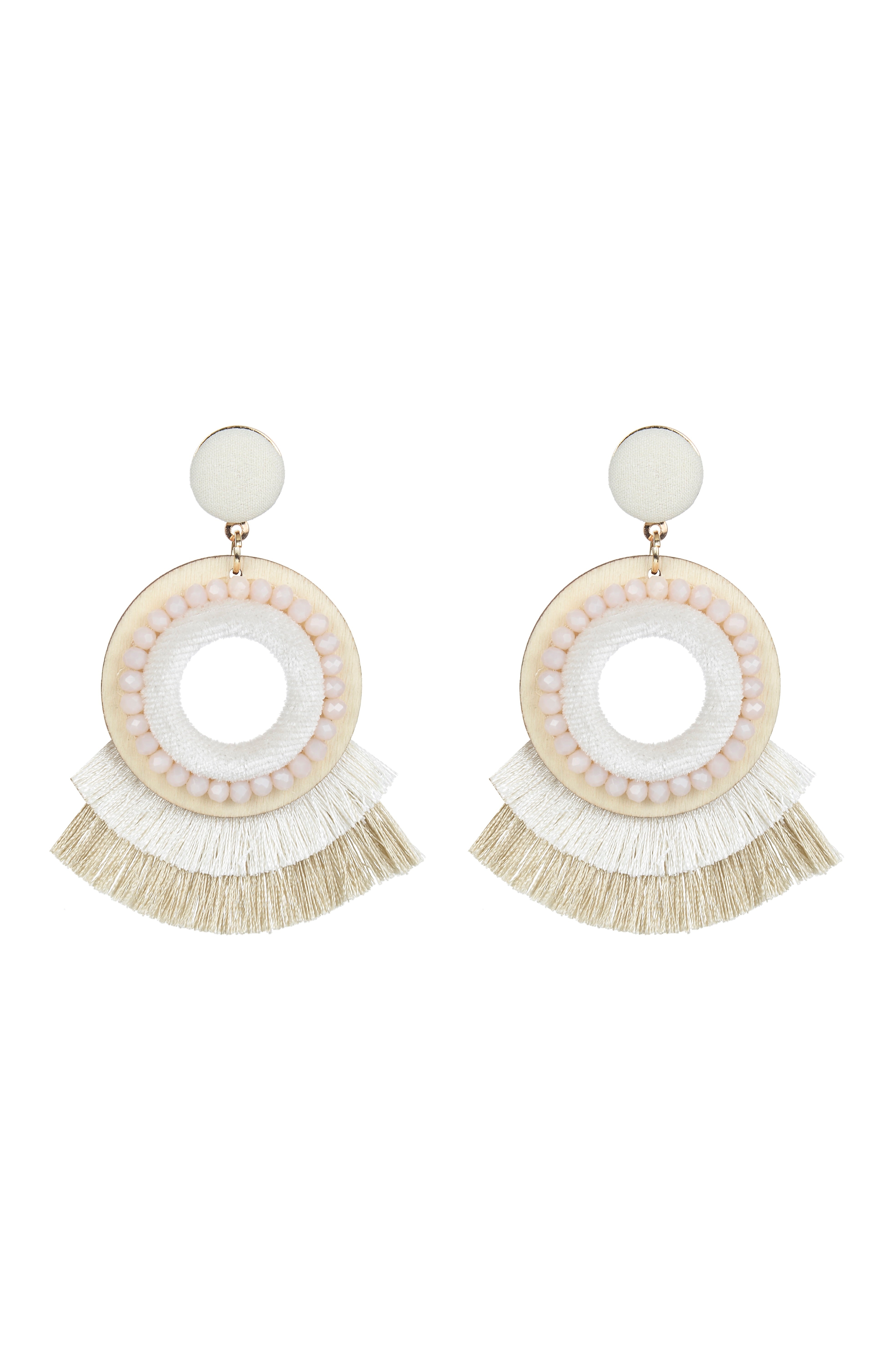 Bohemian Crystal Circle Tassel Earrings E2695