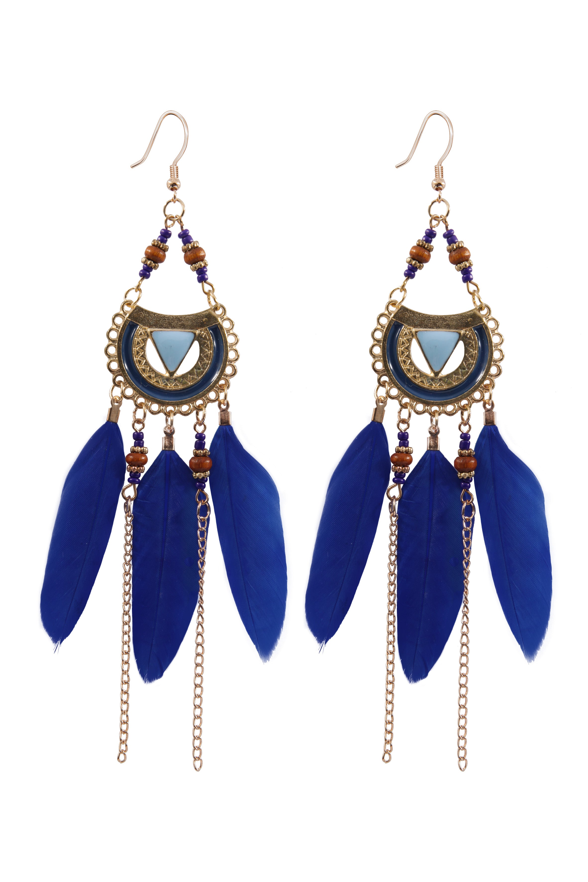 Bohemian Feather Tassel Drop Earrings E2769