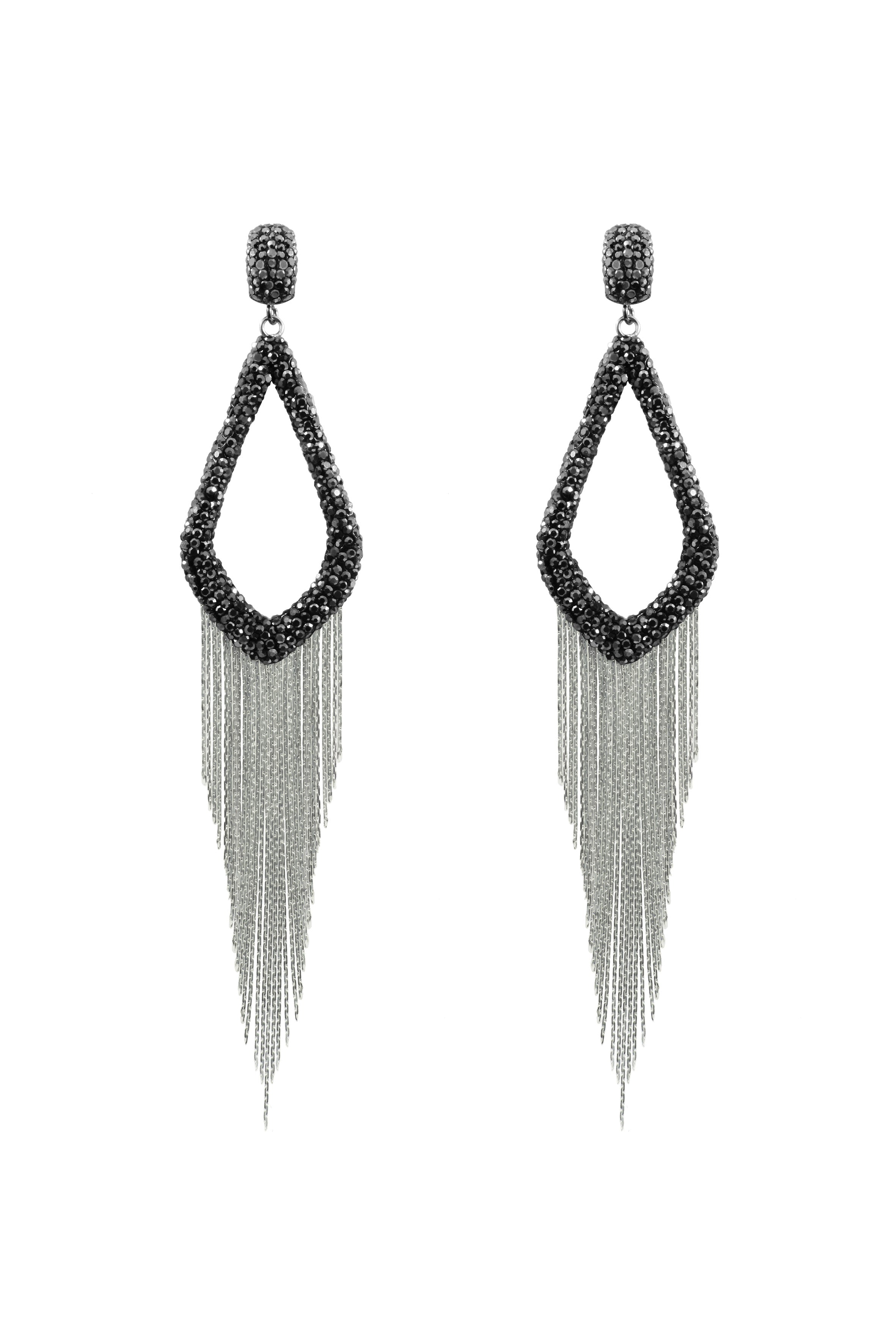 Hollow Teardrop Tassel Earrings E2796