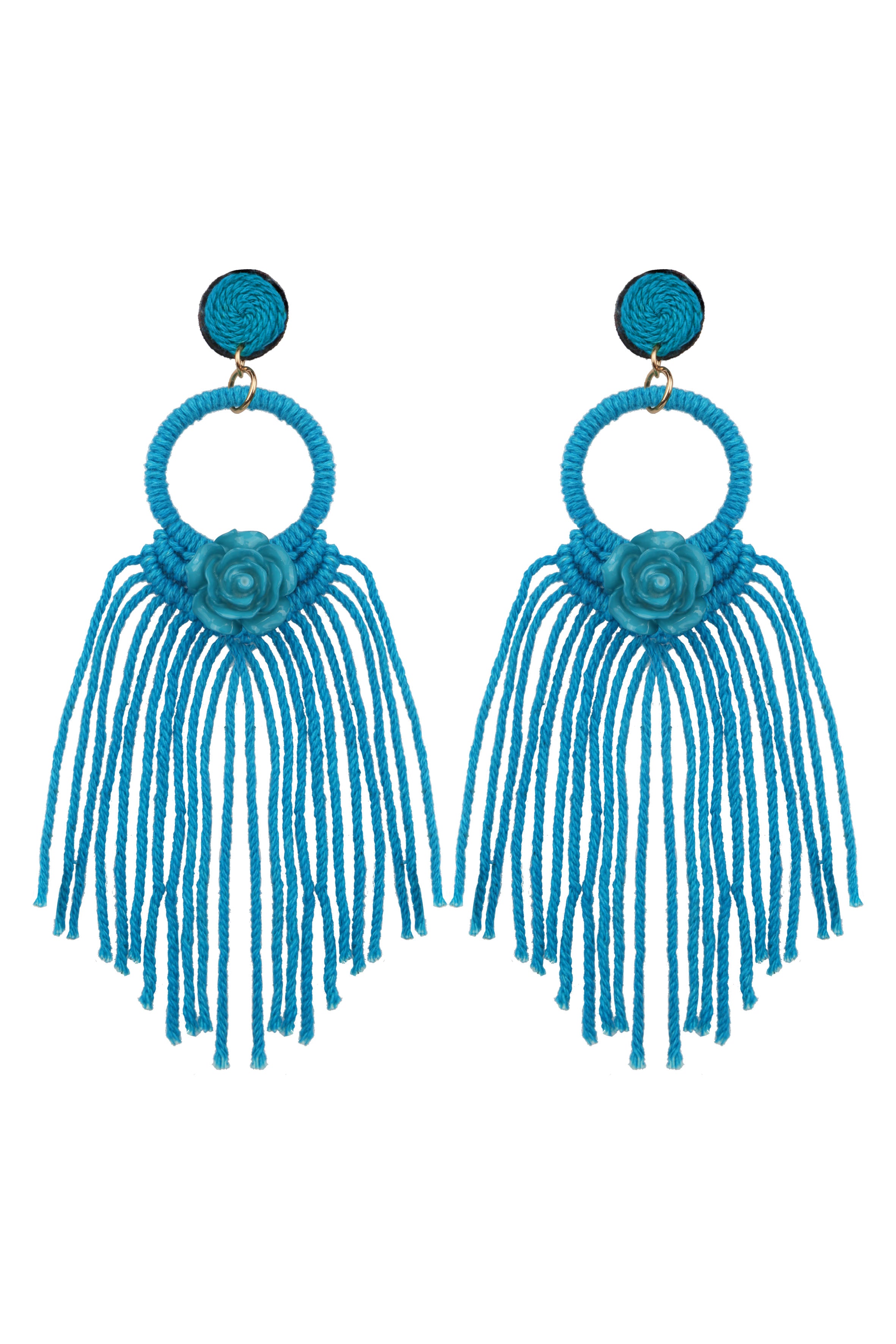 Bohemian Rose Tassel  Braided  Earrings E2837