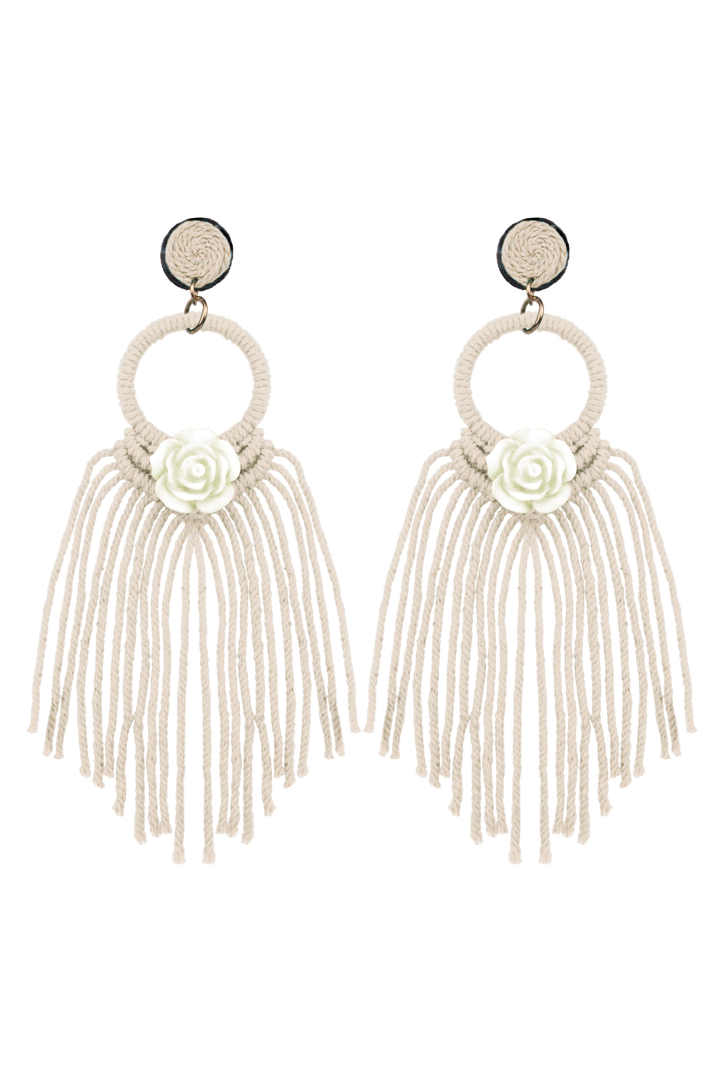 Bohemian Rose Tassel  Braided  Earrings E2837