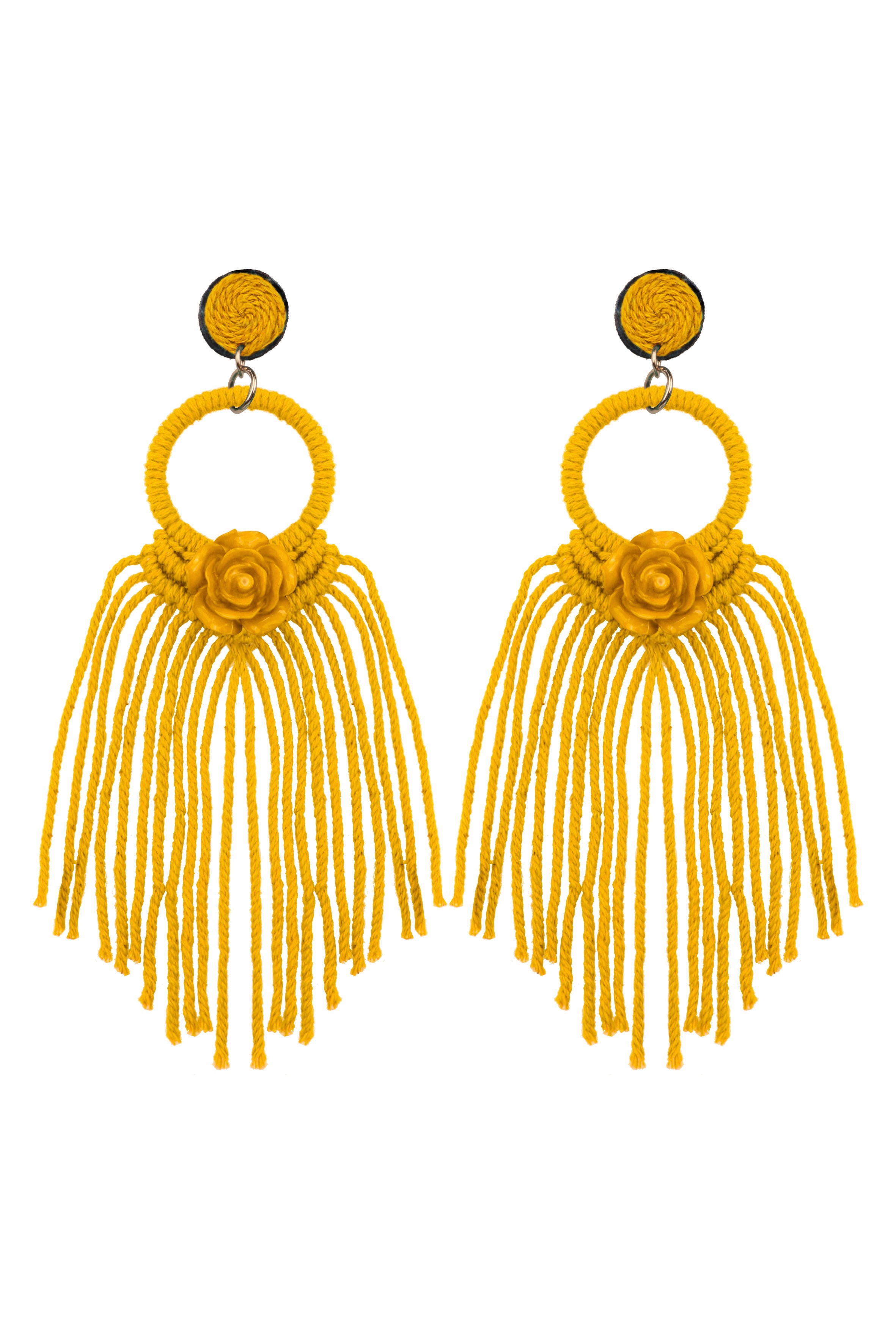 Bohemian Rose Tassel  Braided  Earrings E2837