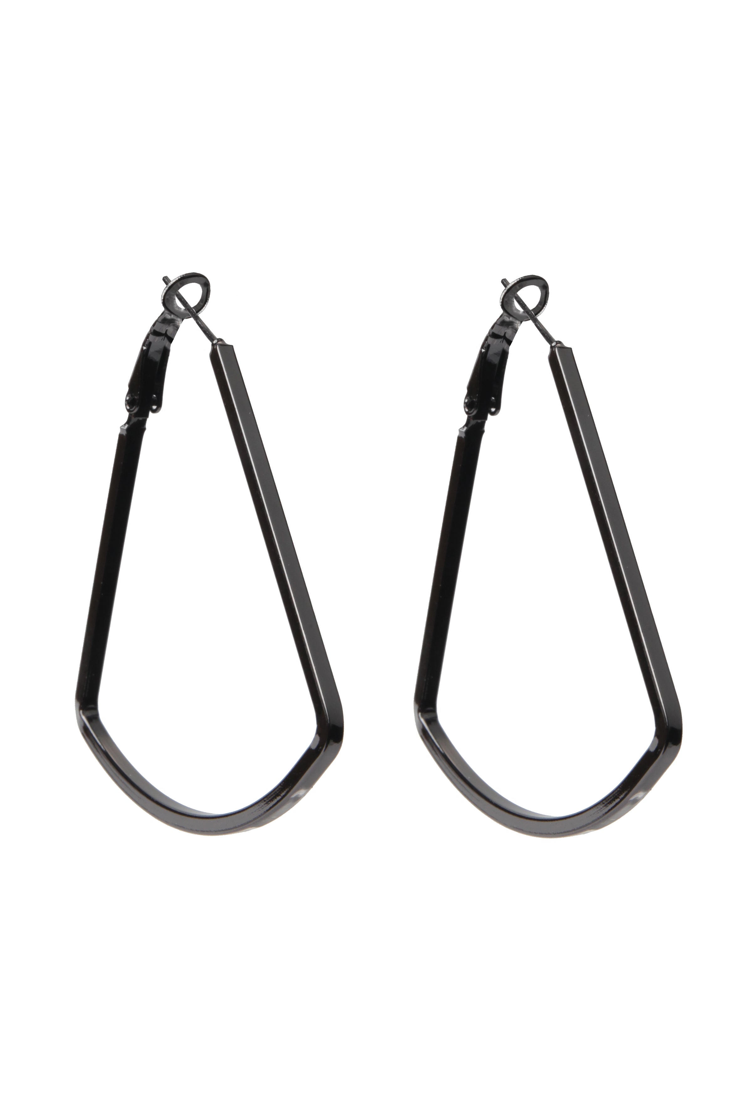 Pendientes de aro de metal con geometría simple E2846