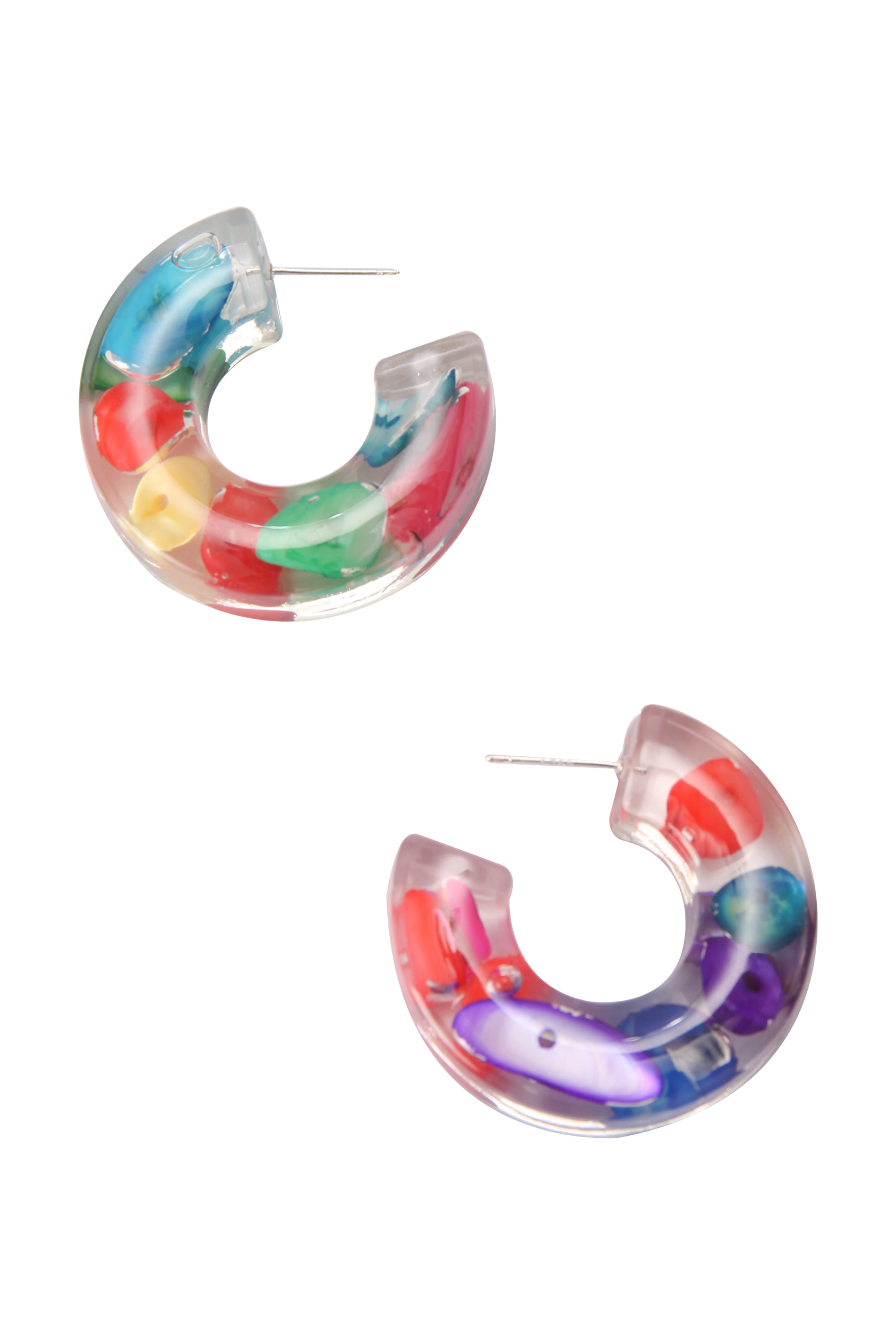 Acrylic C Hoop Earrings E2923