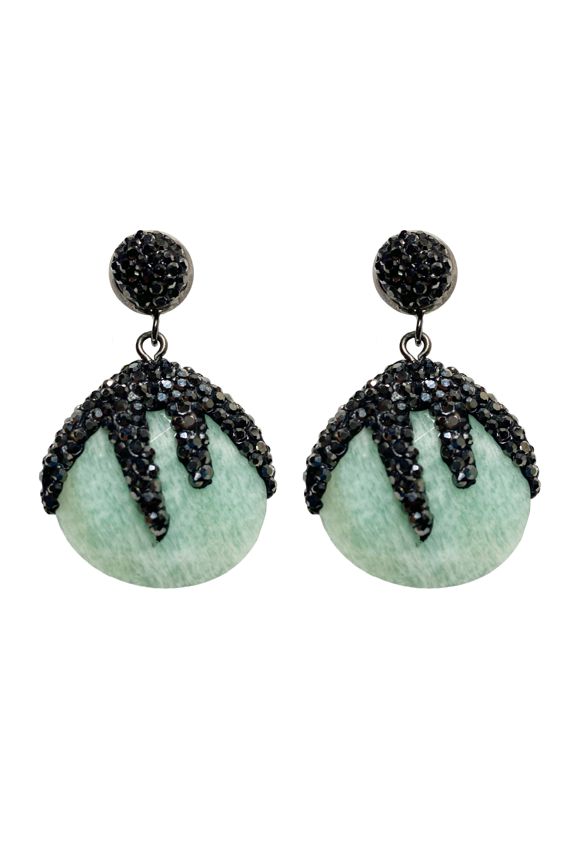 Pendientes colgantes de cristal de piedra amazonita E2928