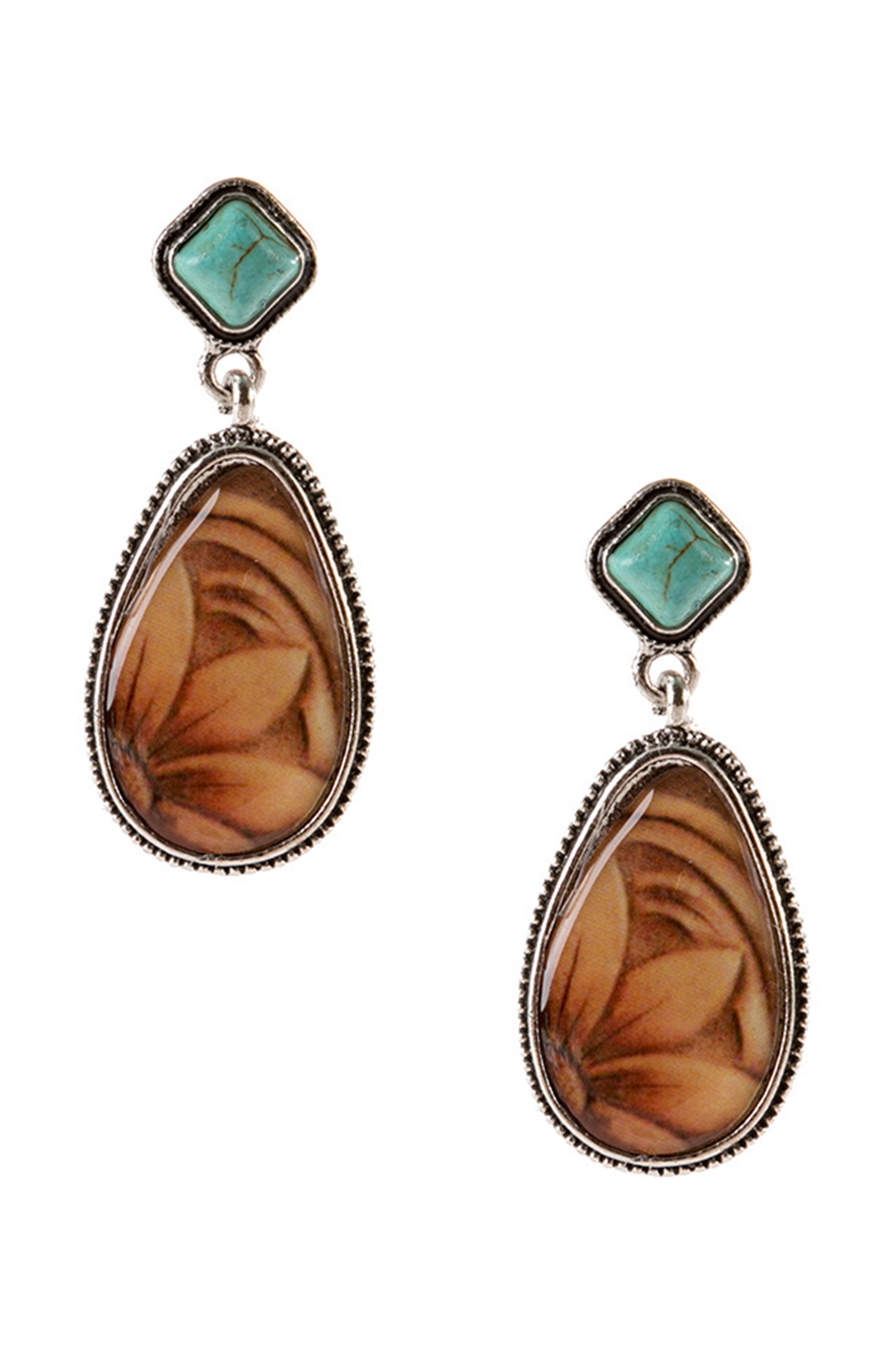 Turquoise Sun Flower Earrings E3075