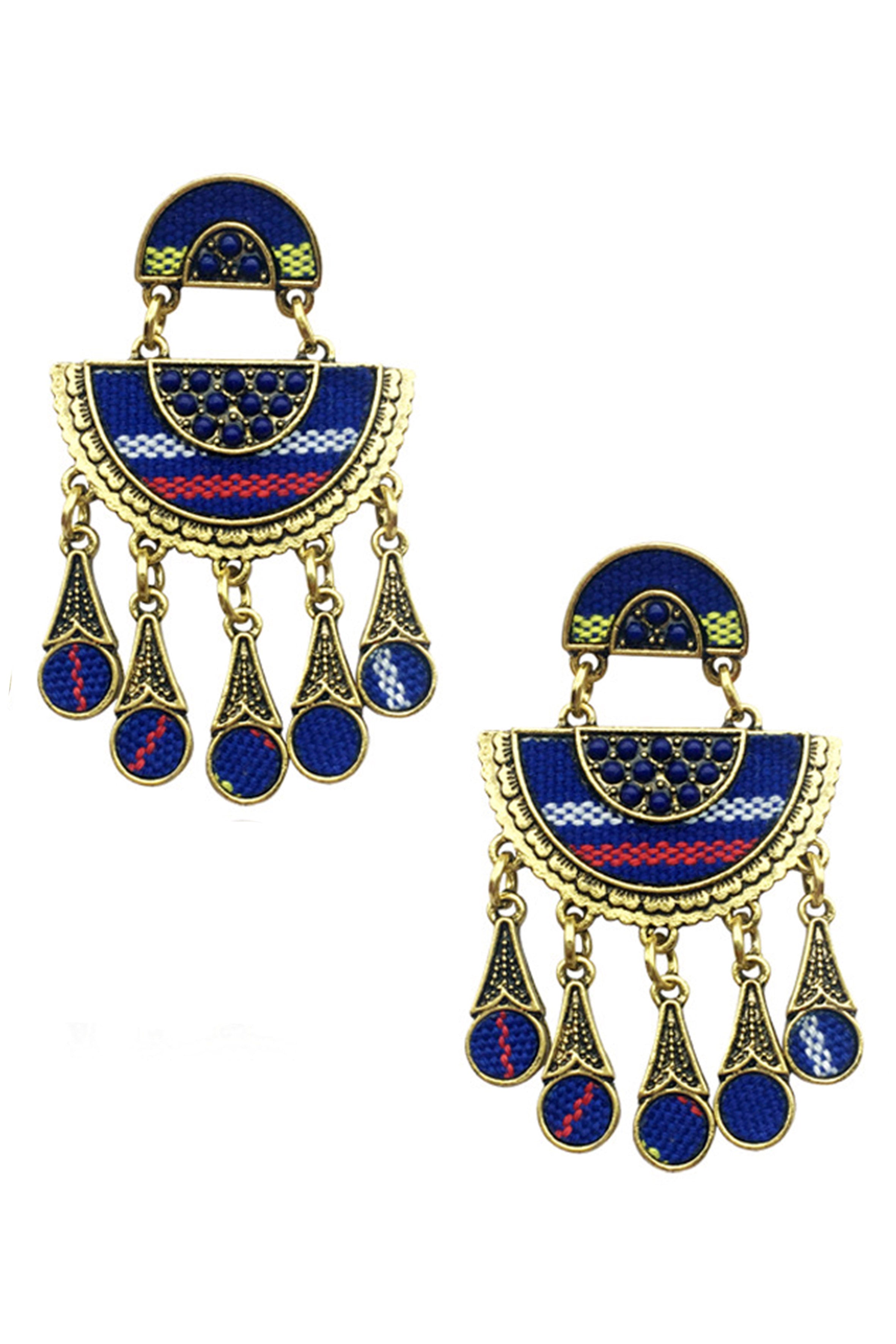 Alloy Printed Tassel Earrings E3114