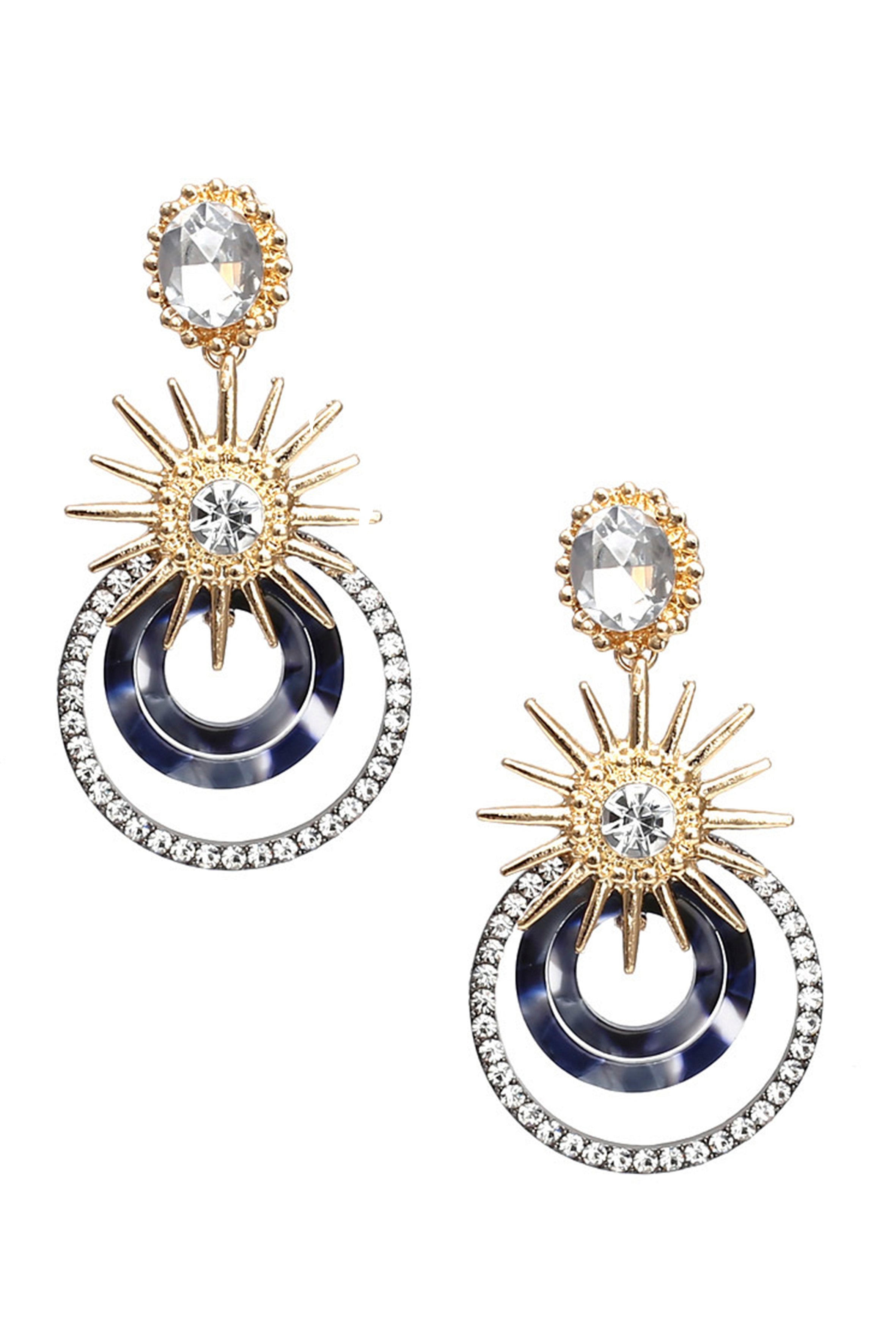 Pendientes circulares con diamantes de imitación E3194