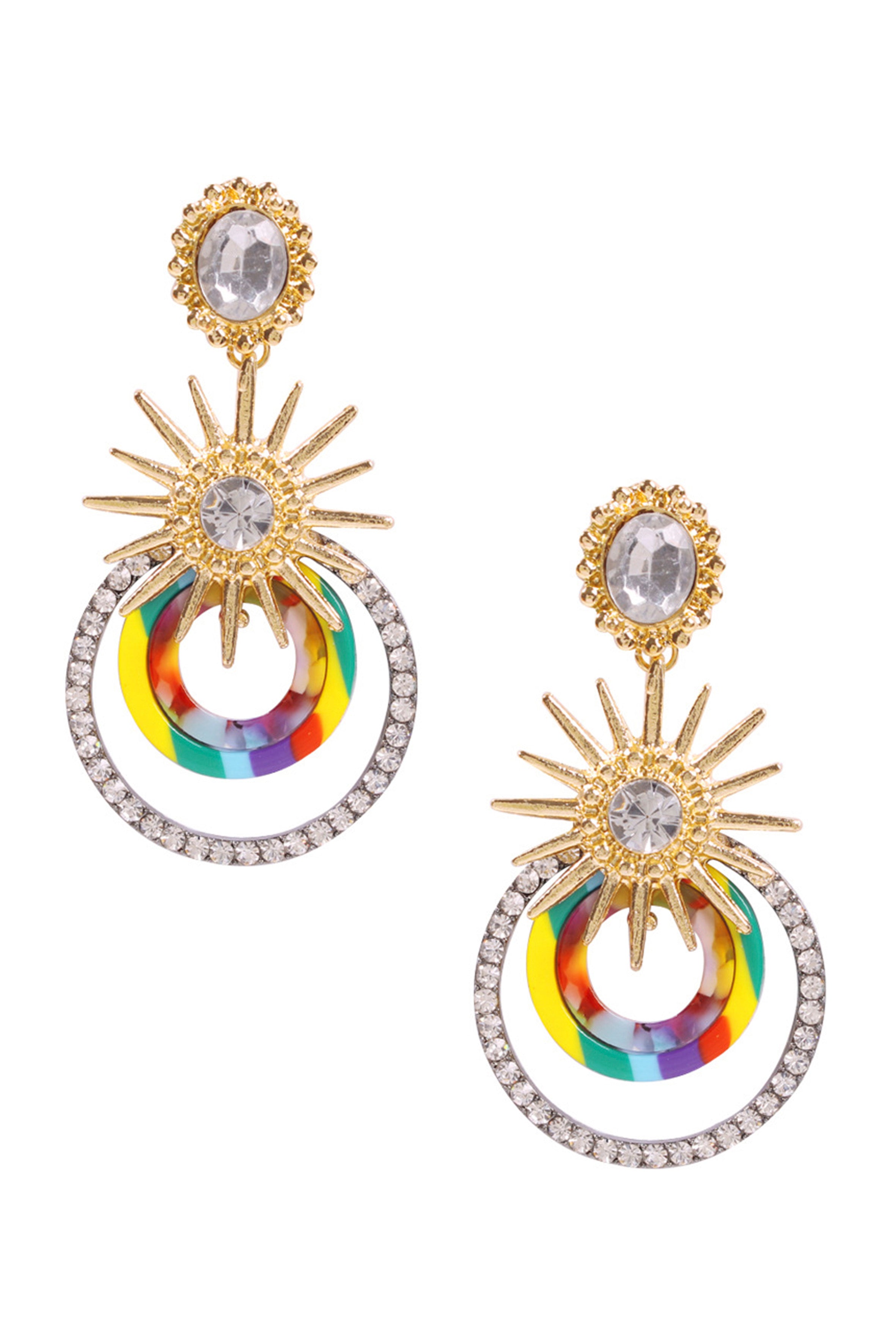 Pendientes circulares con diamantes de imitación E3194