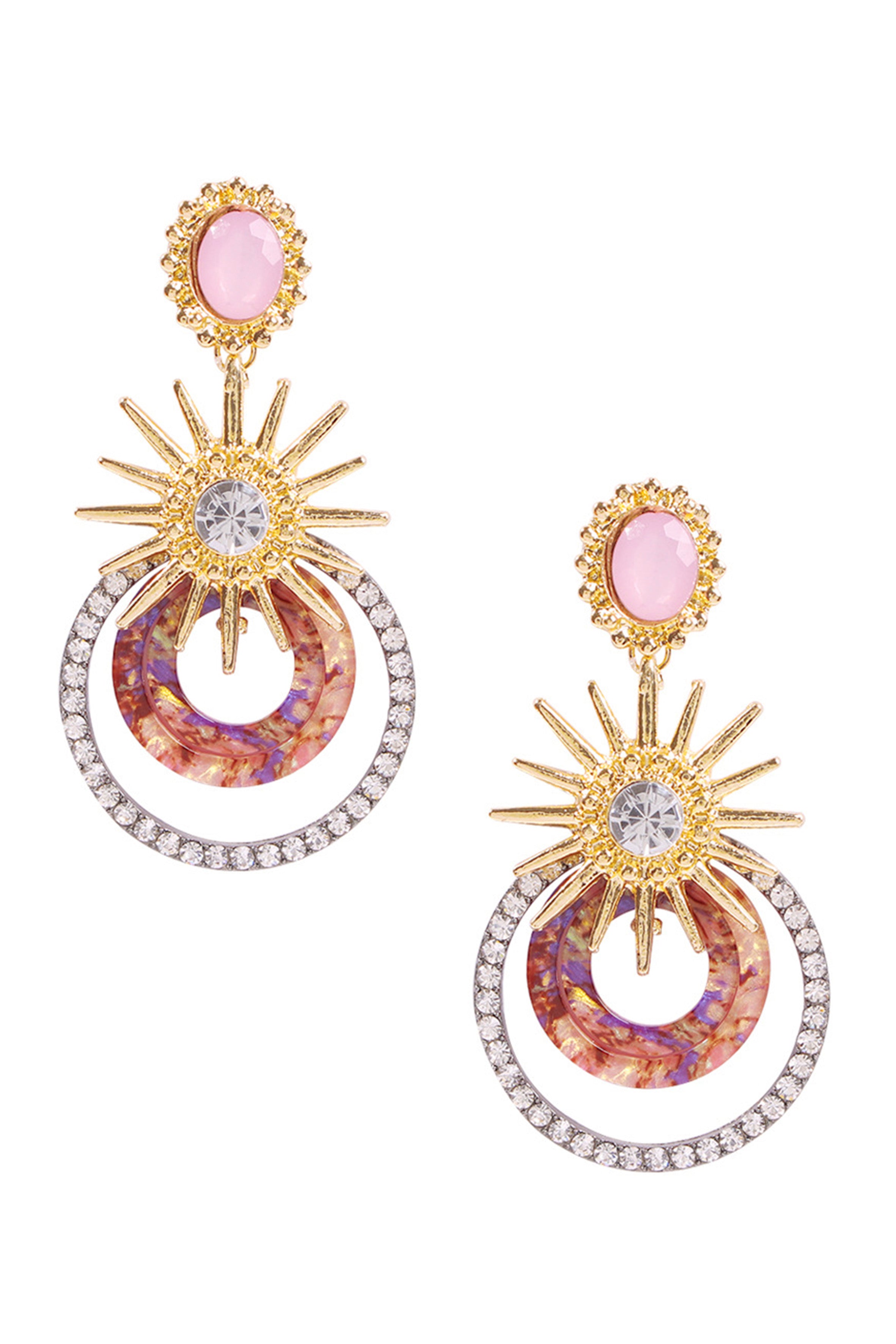 Pendientes circulares con diamantes de imitación E3194