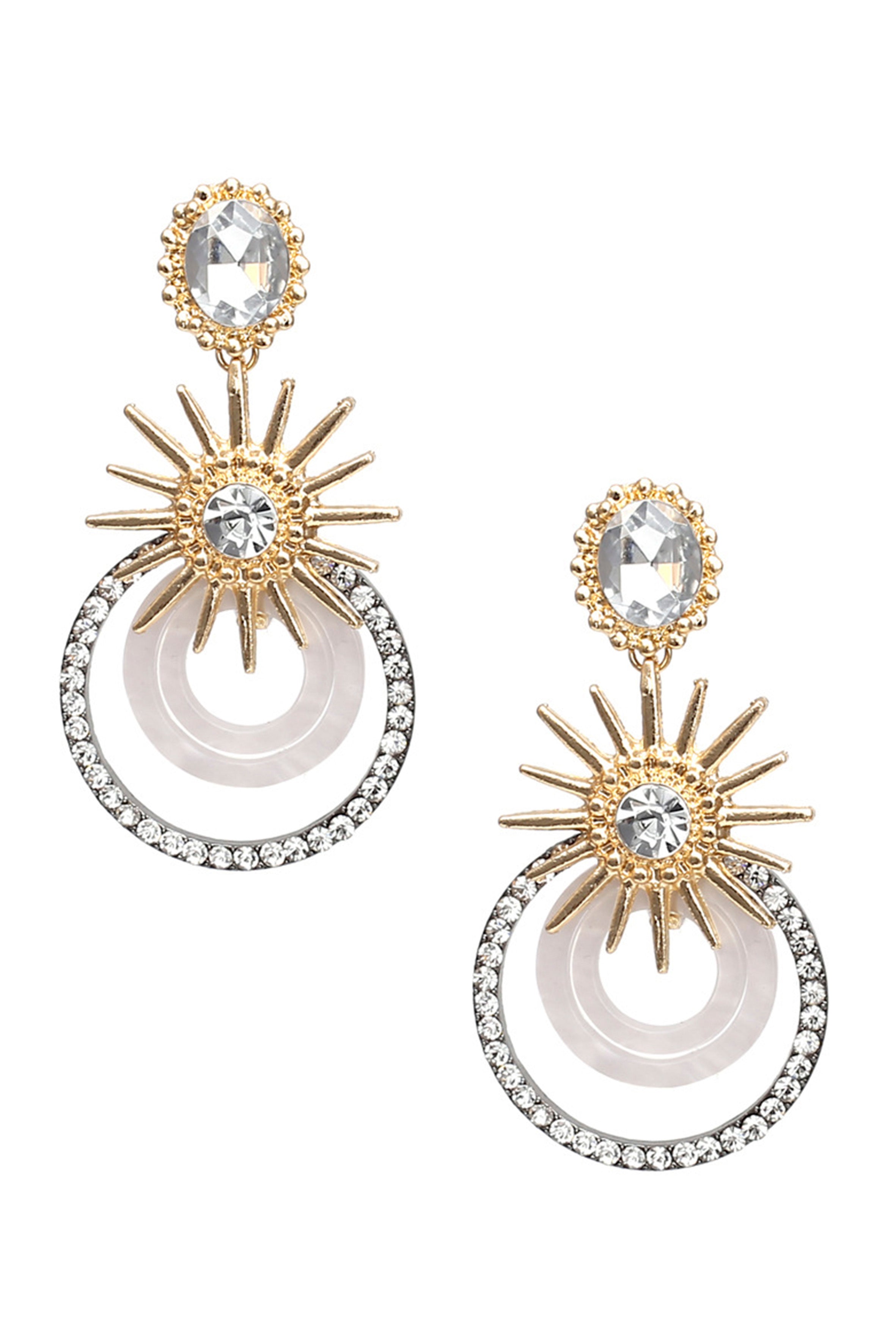 Pendientes circulares con diamantes de imitación E3194