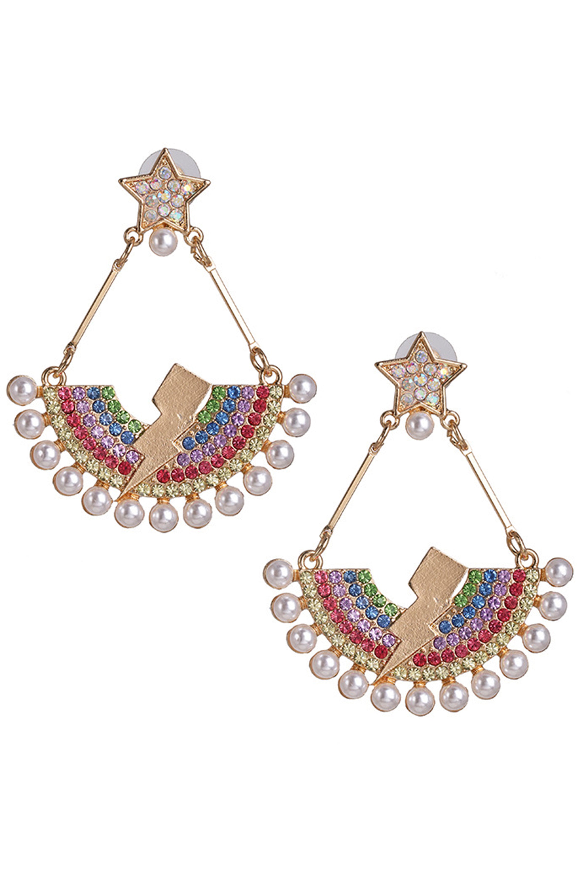 Rhinestone Rainbow Earrings E3213