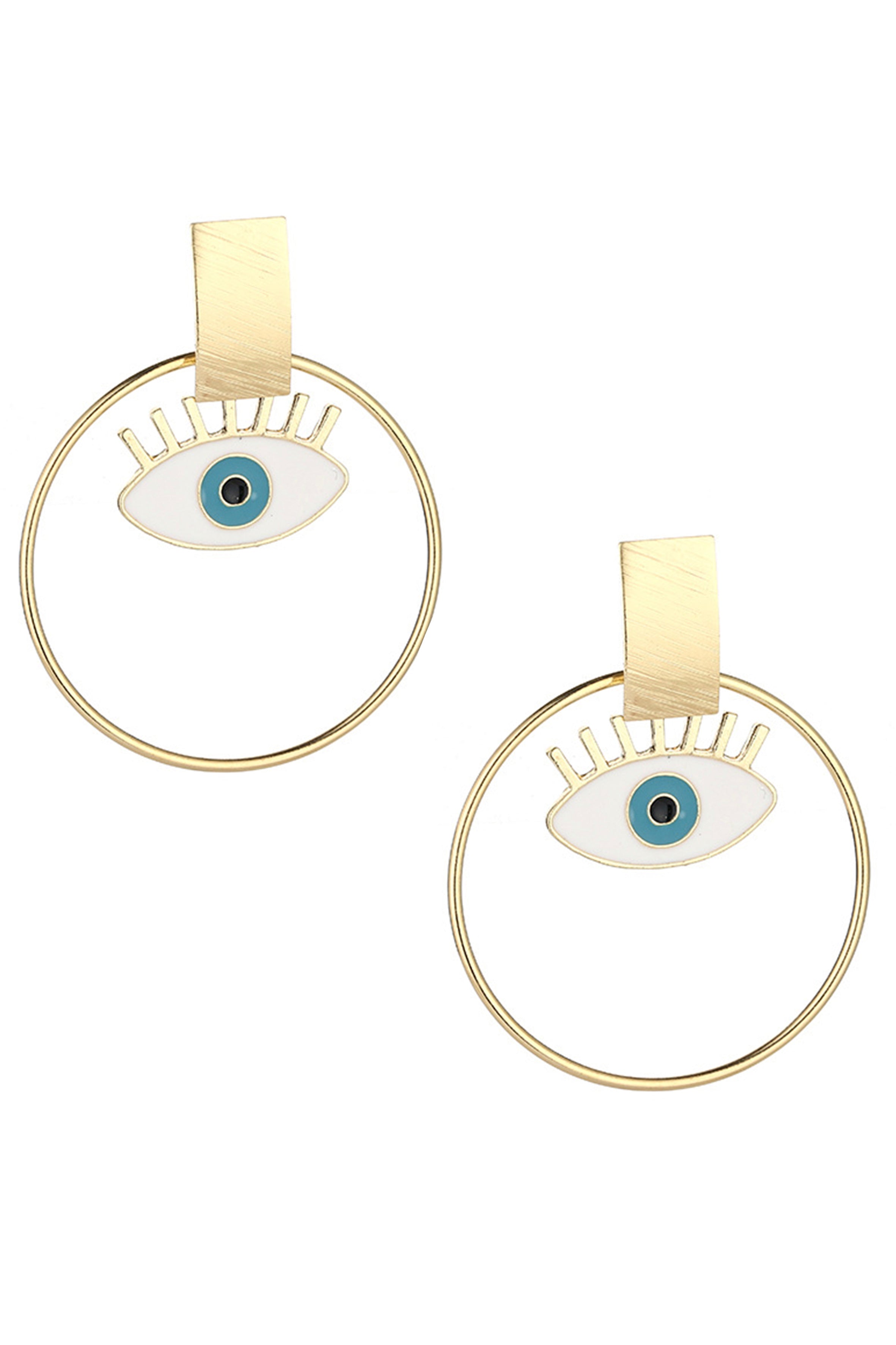 Evil Eye Circle Drop Earrings E3226