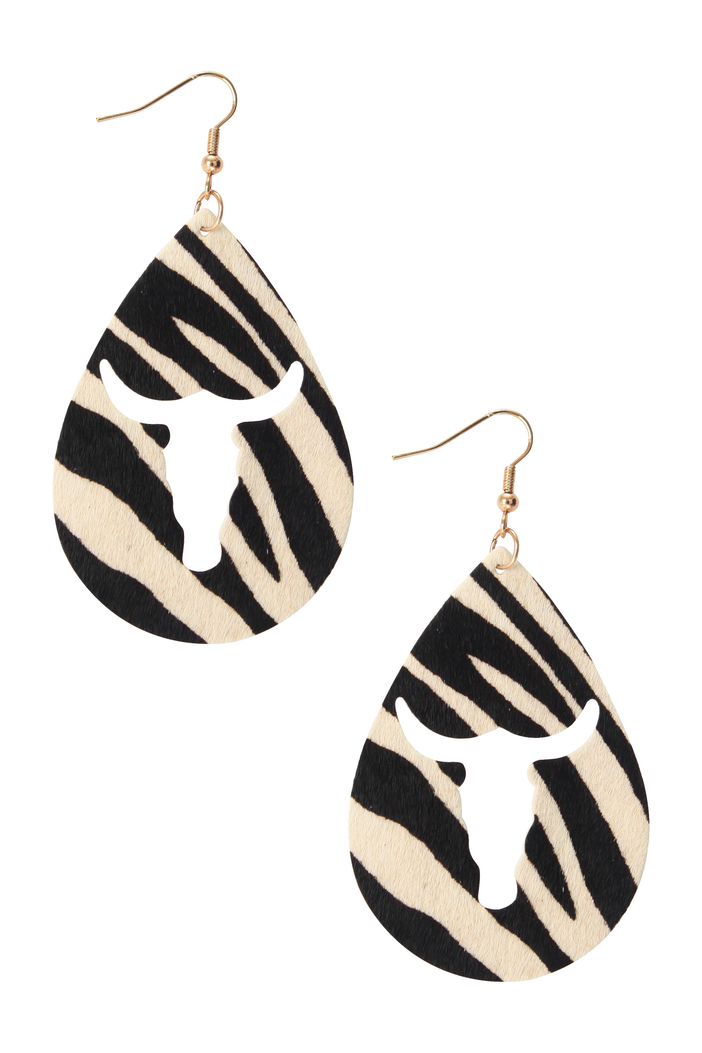 Pendientes de cuero con forma de cabeza de toro hueca E3387