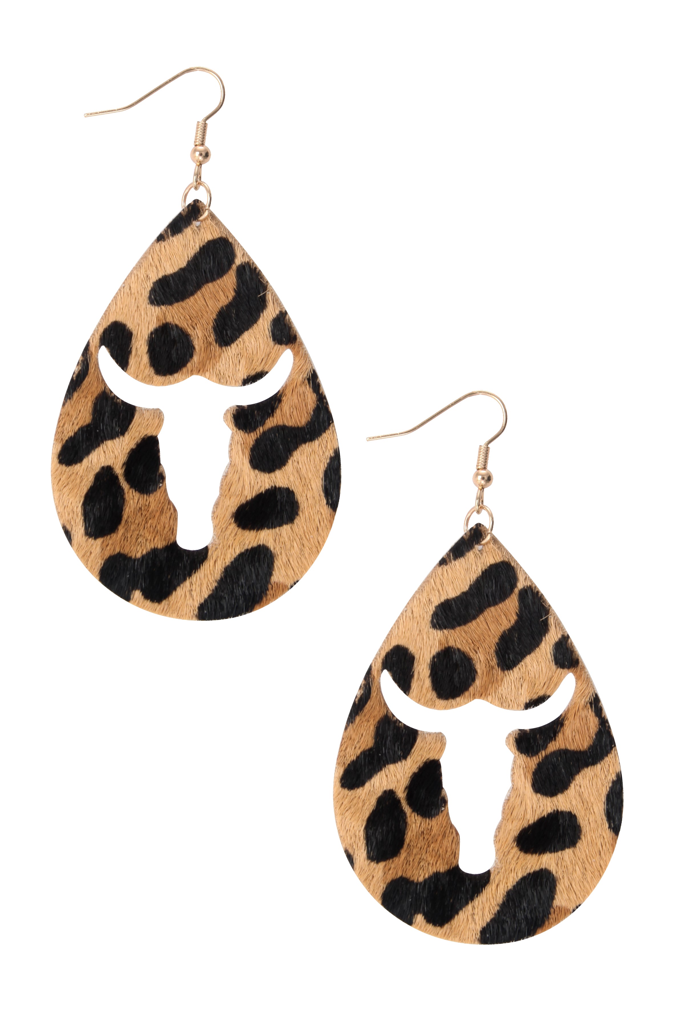 Pendientes de cuero con forma de cabeza de toro hueca E3387