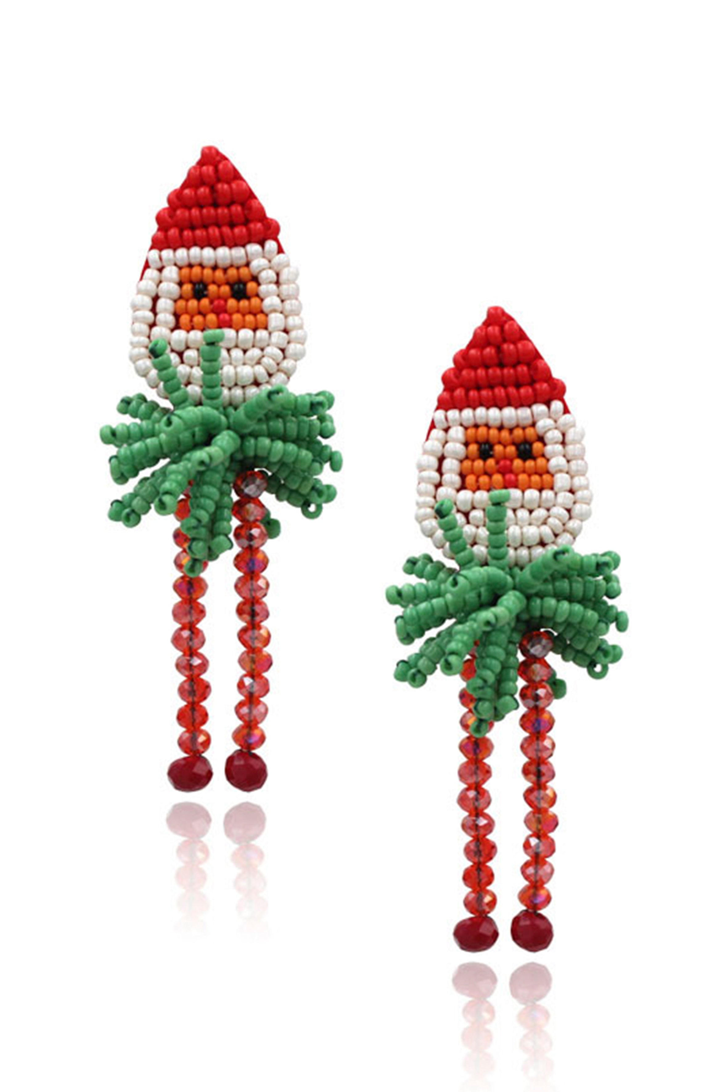 Christmas Seed Beads Tassel Earrings E3406